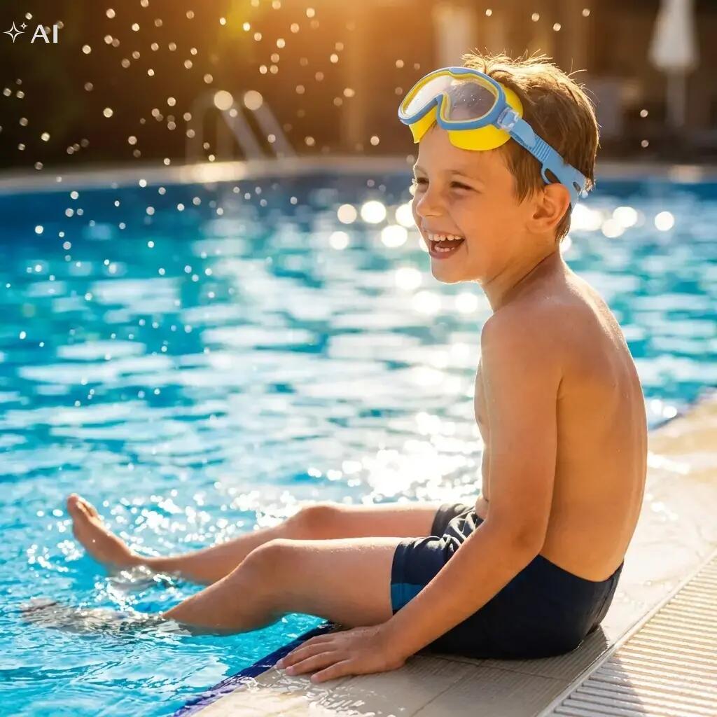 Okulary zatyczki pływackie dla dzieci na basen Aqua-Sport Junior Reef Ranger 6/7