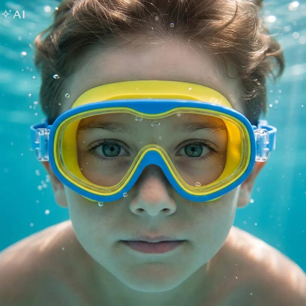 Okulary zatyczki pływackie dla dzieci na basen Aqua-Sport Junior Reef Ranger 4/7