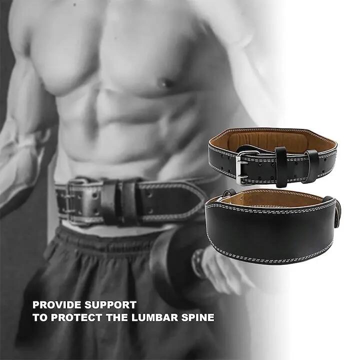 Ceinture de musculation QttvbTna, cuir, soutien lombaire, noire, M 5/6