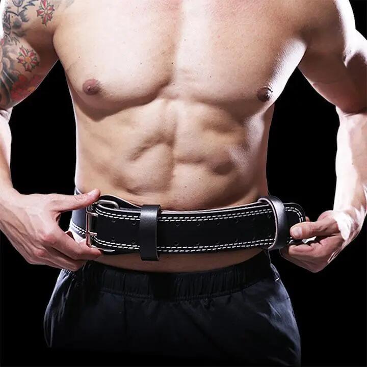 Ceinture de musculation QttvbTna, cuir, soutien lombaire, noire, M 4/6