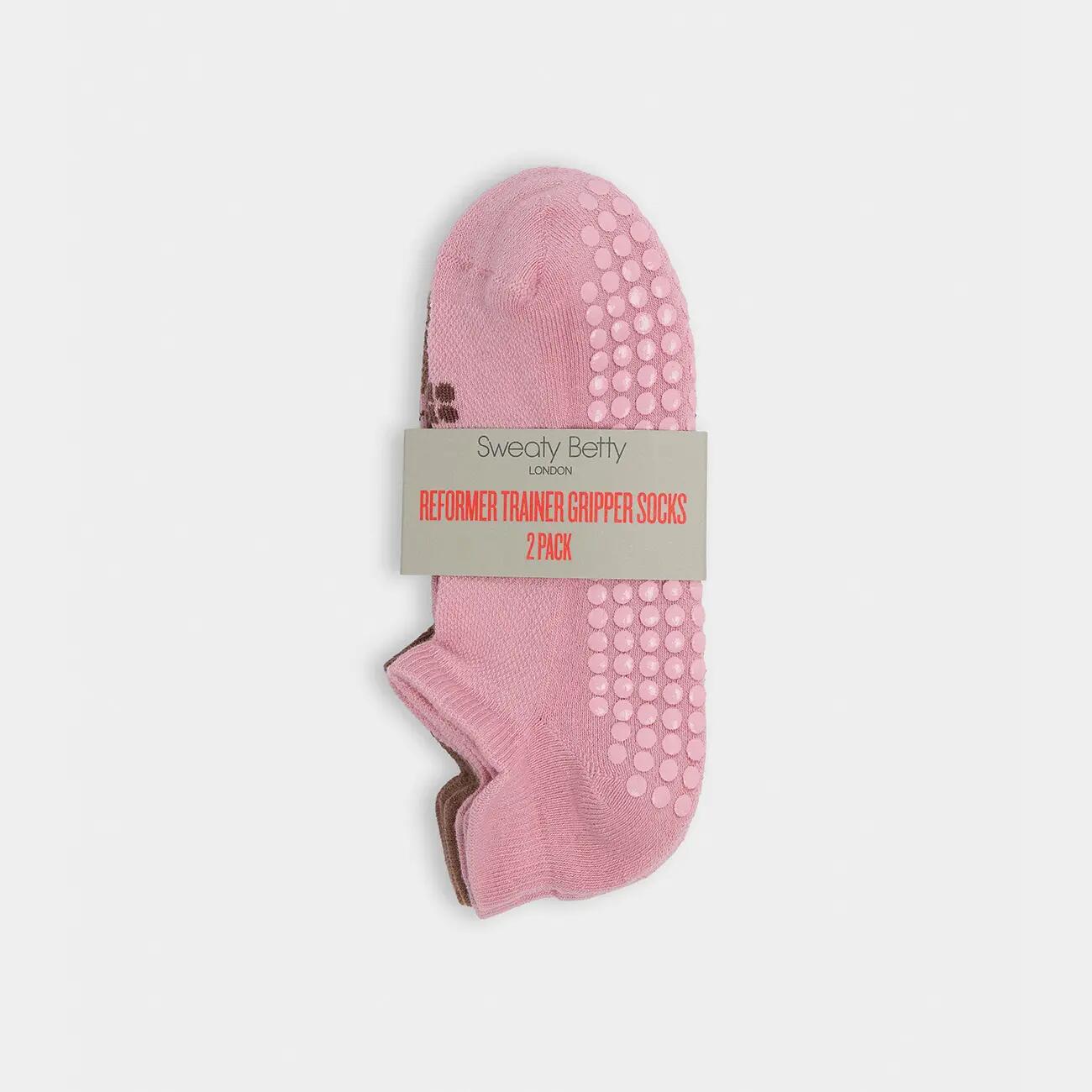 SWEATY BETTY Ballet Gripper Socks 2 Pack  DecoPink ChestnutBrown 6-8 5/7