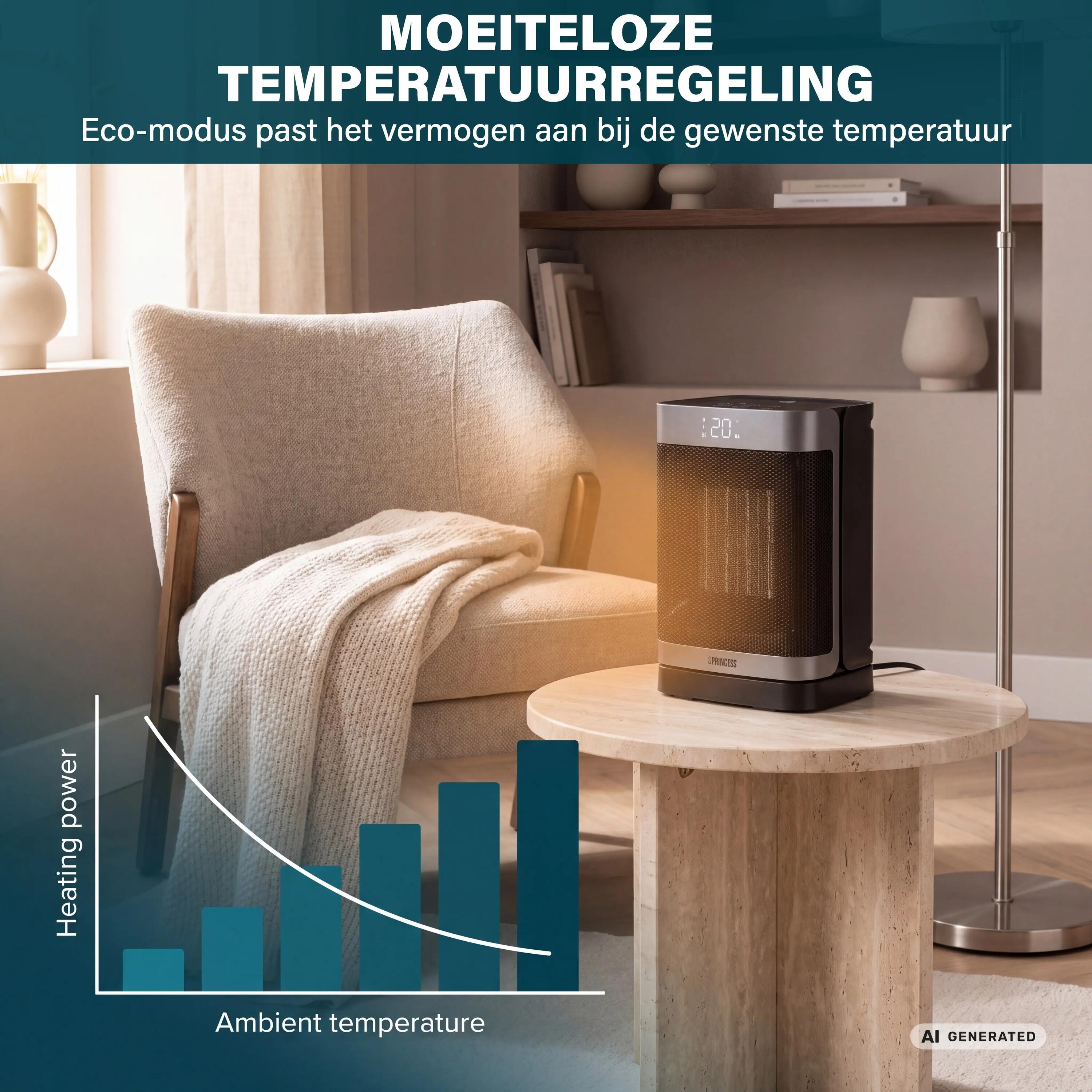 Keramische Campingkachel - 1500W - Afstandsbediening - Timer - Zwart 7/7
