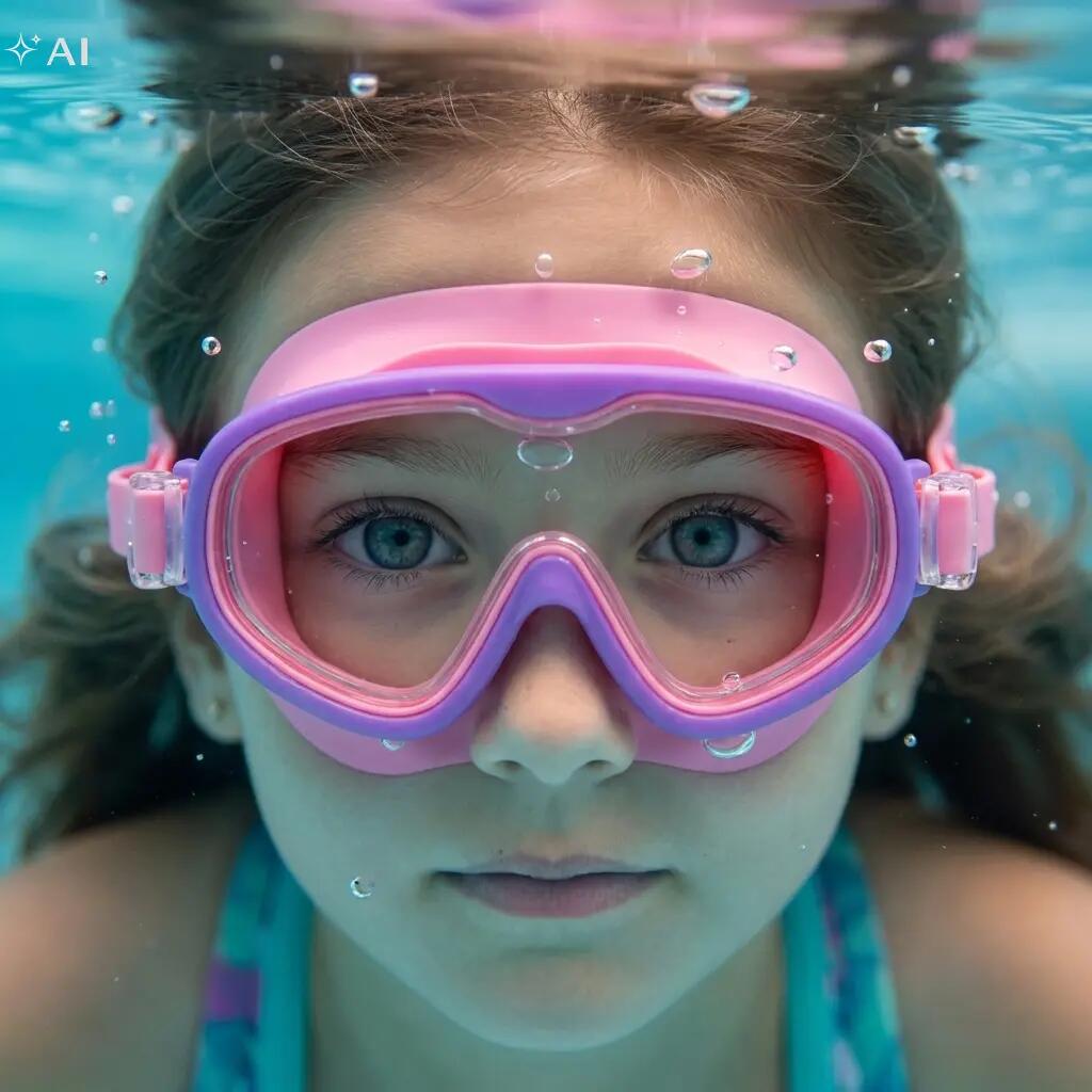 Okulary zatyczki pływackie dla dzieci na basen Aqua-Sport Junior Reef Ranger 4/7
