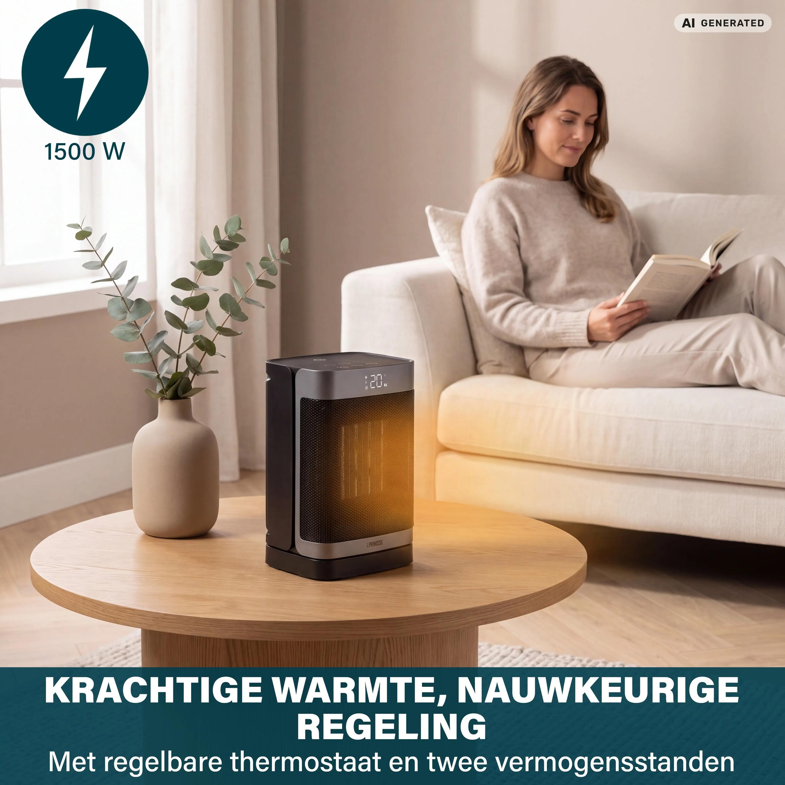 Keramische Campingkachel - 1500W - Afstandsbediening - Timer - Zwart 5/7