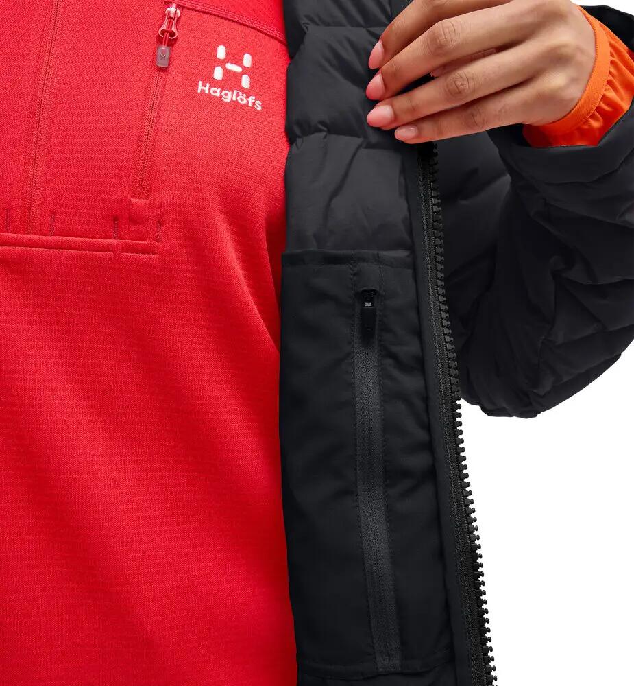 Kurtka Damska Turystyczna Puchowa Spitz Down Hood Women True Black 6/10