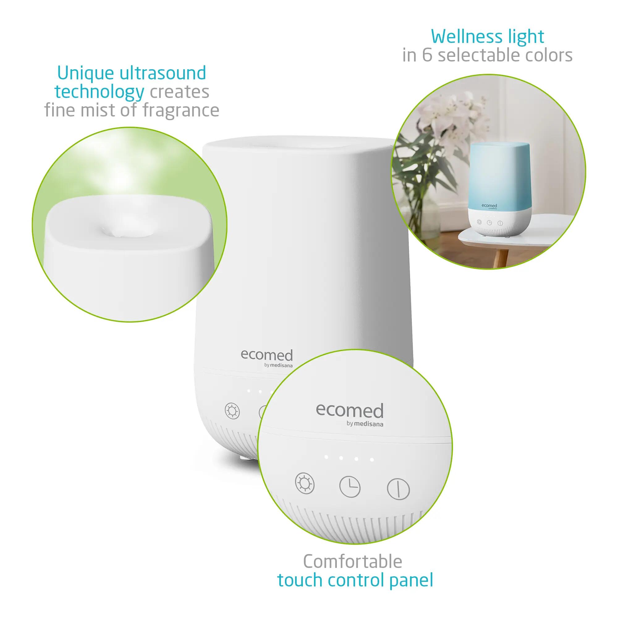 ecomed AD-50E brume ultrasonique, éclairage apaisant 6 couleurs 4/5