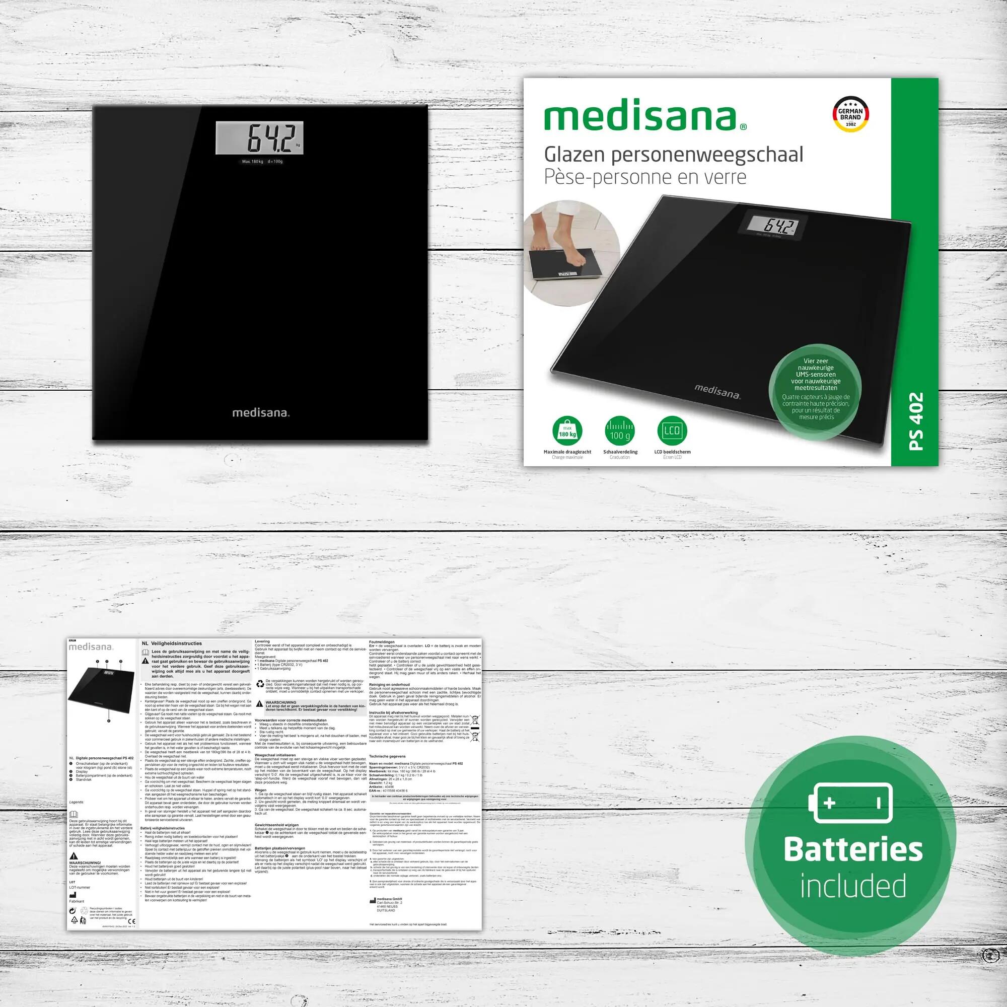 medisana PS 402 pèse-personne noir élégant, capteurs haute précision 6/6
