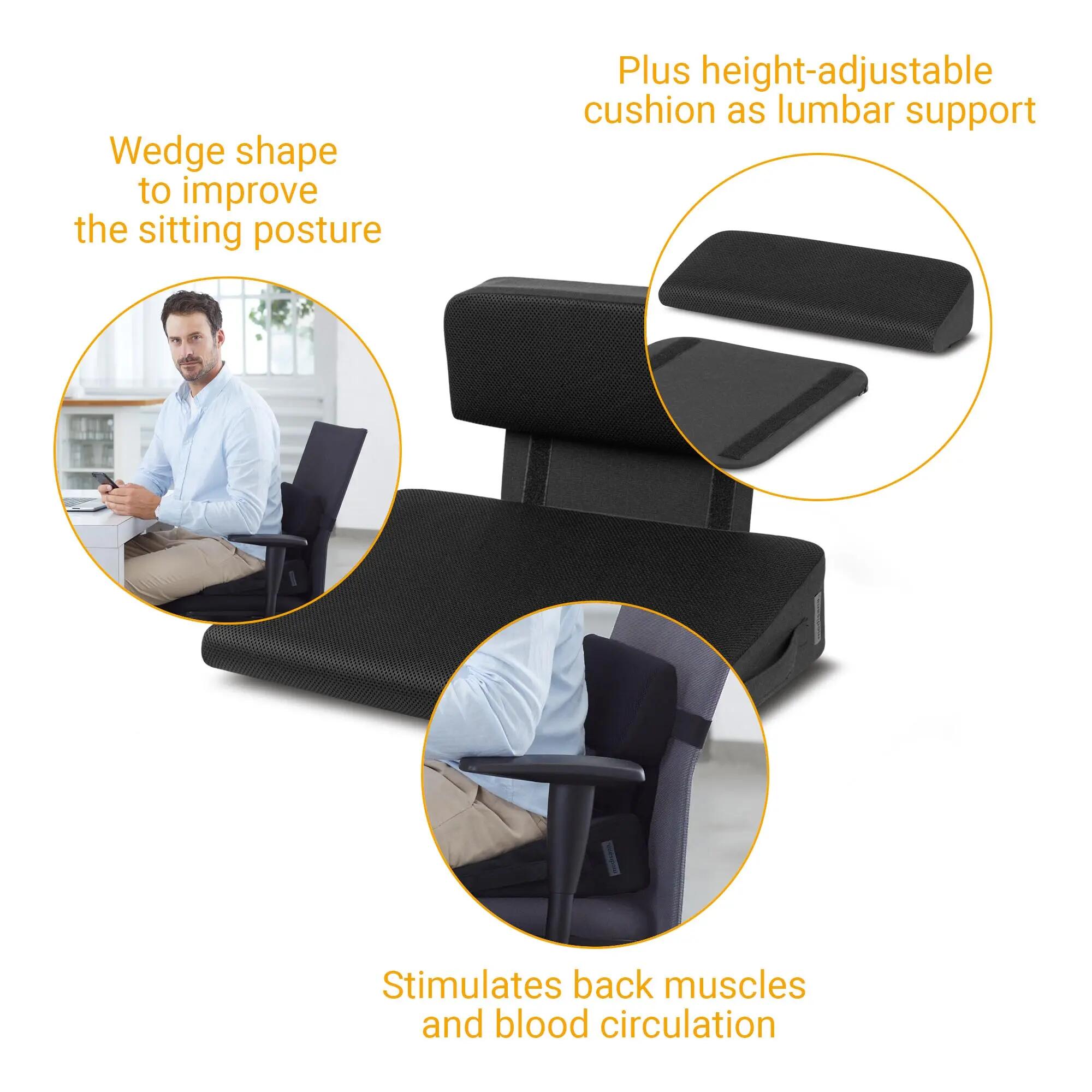 Cojín en cuña OL 350, soporte lumbar ajustable, calefacción regulable 6/6