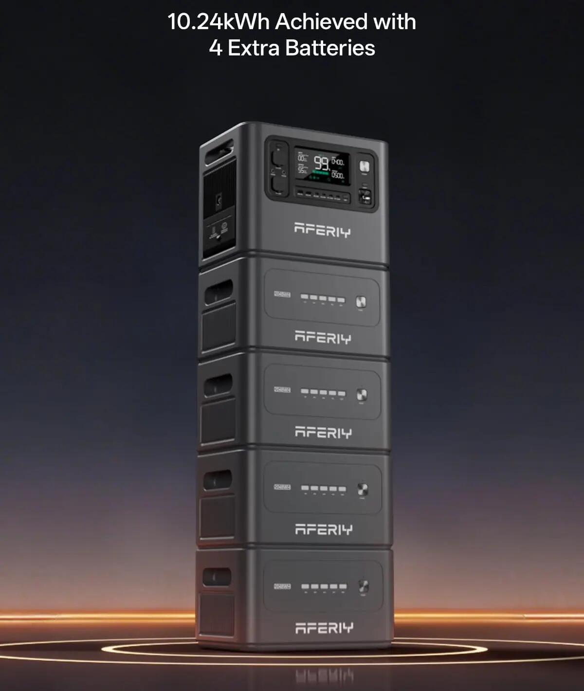 Batterie AFERIY 2048Wh Compatible P280 Jusqu'à 4 Batteries Supplémentaires 4/5