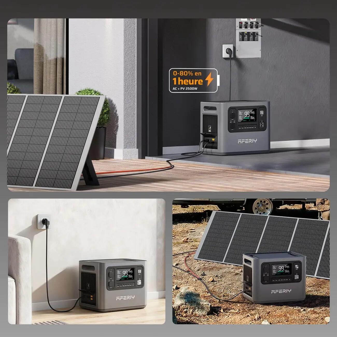 Station électrique portable - P280 - 2048Wh 2800W - Entrée solaire 1200W(2×400W) 3/14