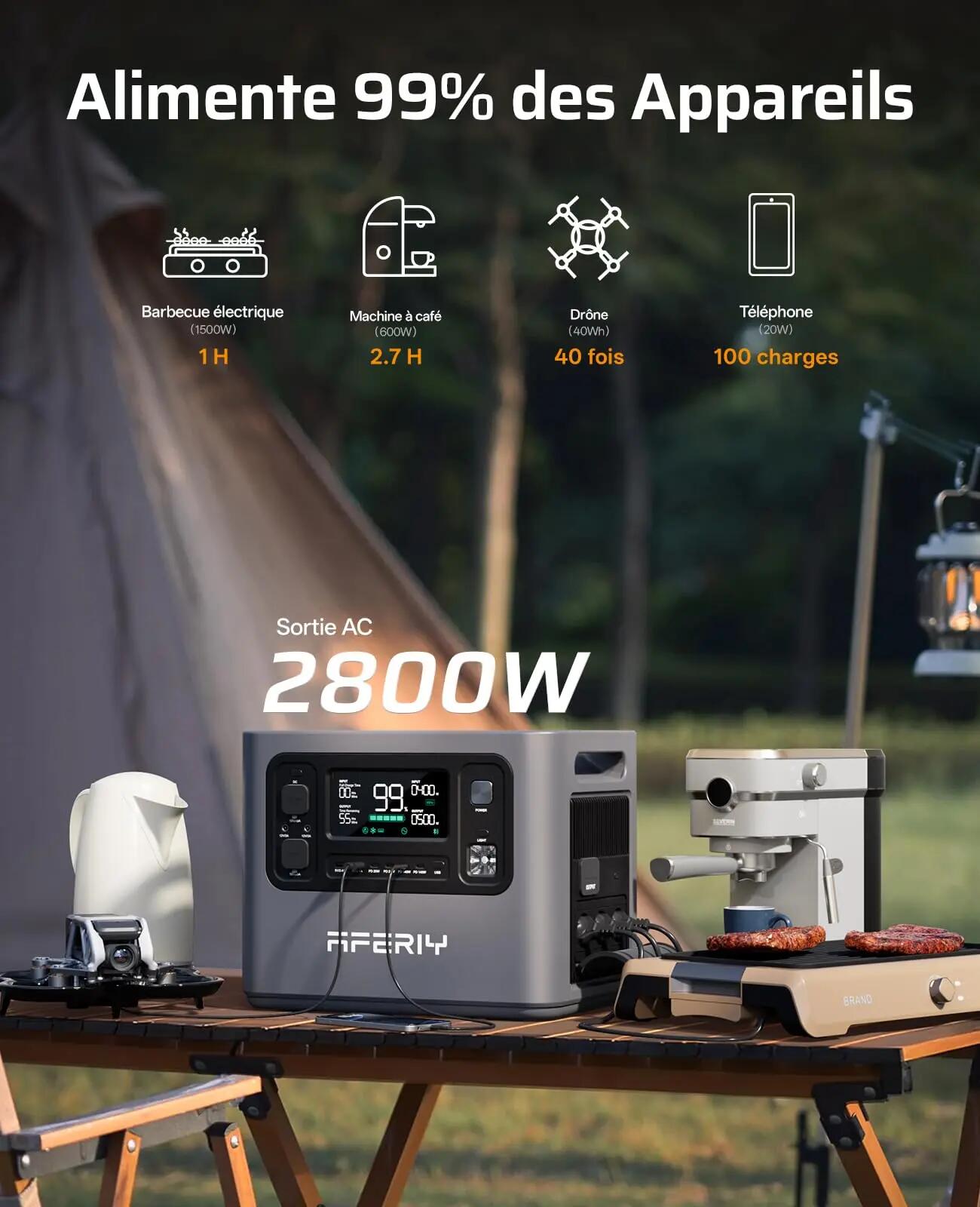 Station électrique portable - P280 - 2048Wh 2800W - Entrée solaire 1200W(2×200W) 14/14