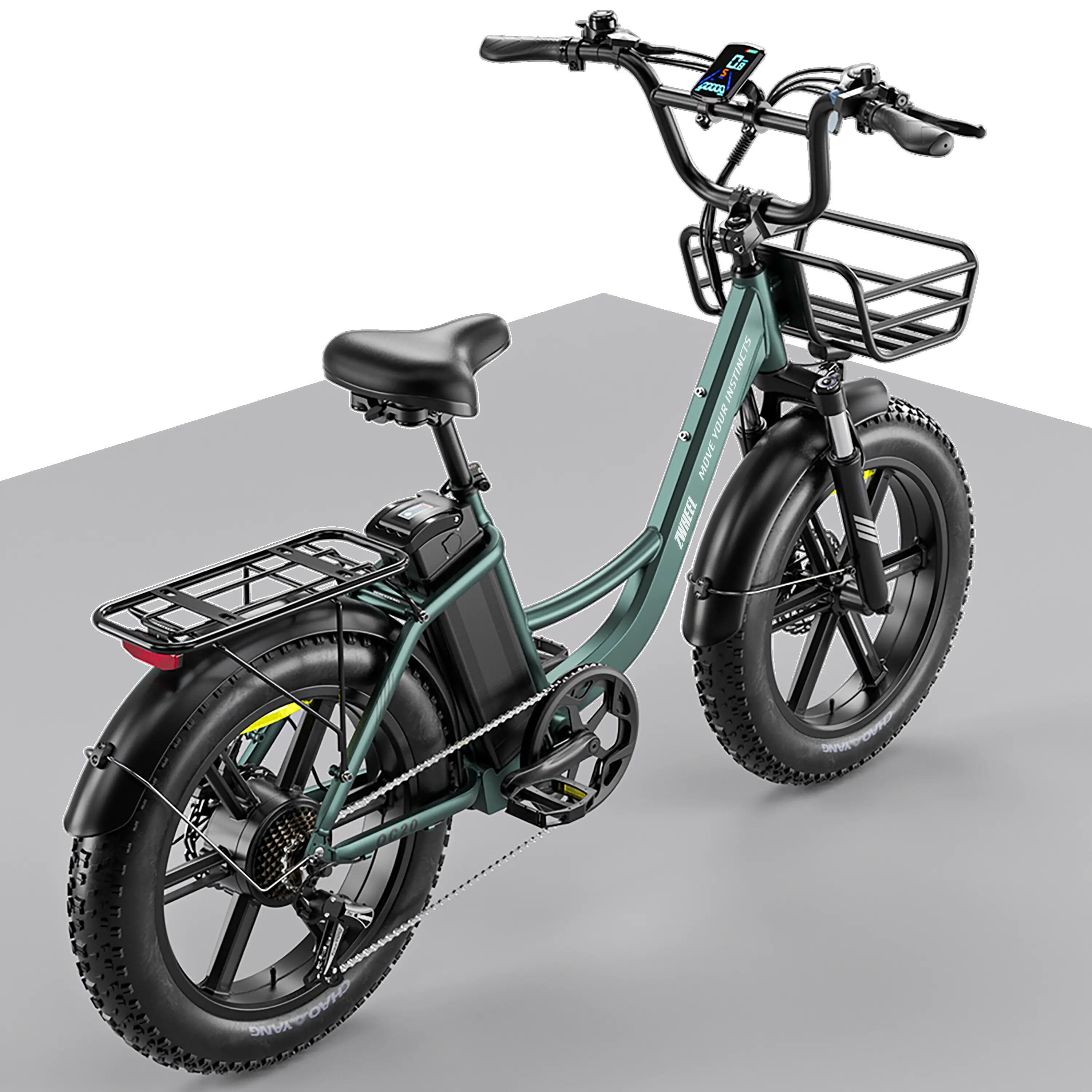 Bicicleta eléctrica ZWheel Urban Pioneer, 250W, 55nm, 13Ah, 100km, verde 3/11