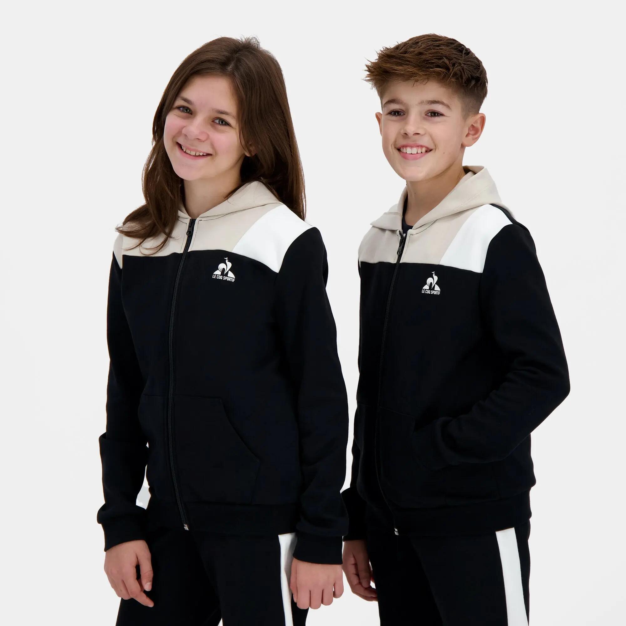 Sweat Zippé Noir/Beige Garçon Le Coq Sportif Graphique 7/7