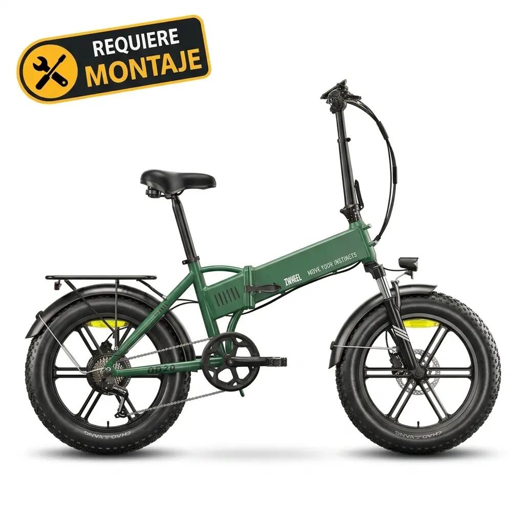 Bicicleta elétrica dobrável ZWheel Urban Flux, 250W, 55 Nm, 13Ah, 100 km, verde 2/10