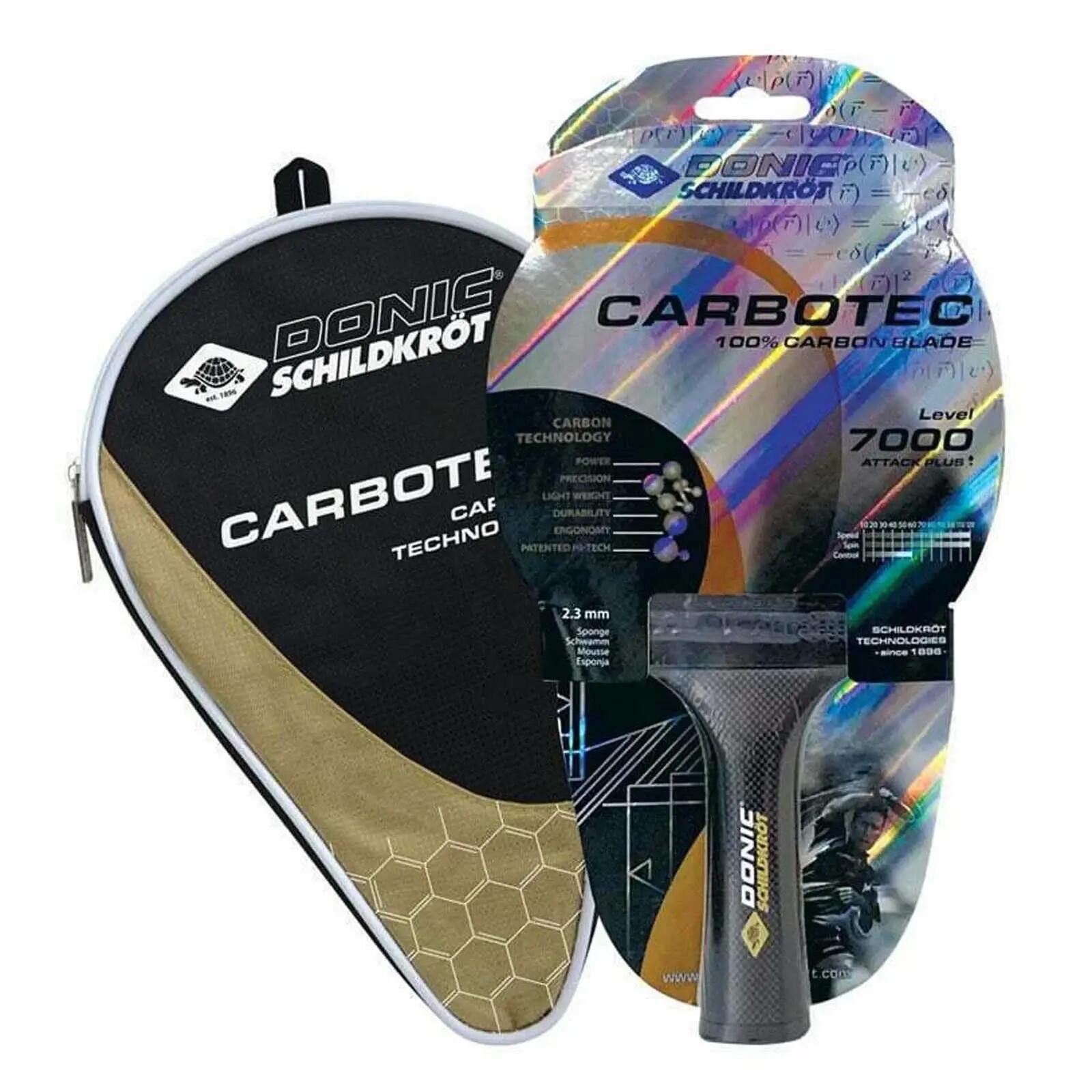Rakietka do tenisa stołowego Carbotec 7000 Donic  z pokrowcem 2/3