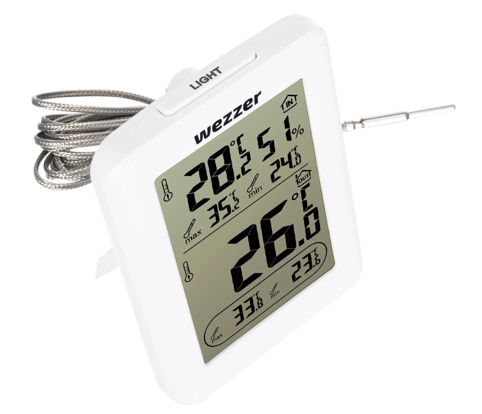 Termometro sauna - Termo-igrometro - Sonda 3m - Wezzer SN10 - Nero 3/6