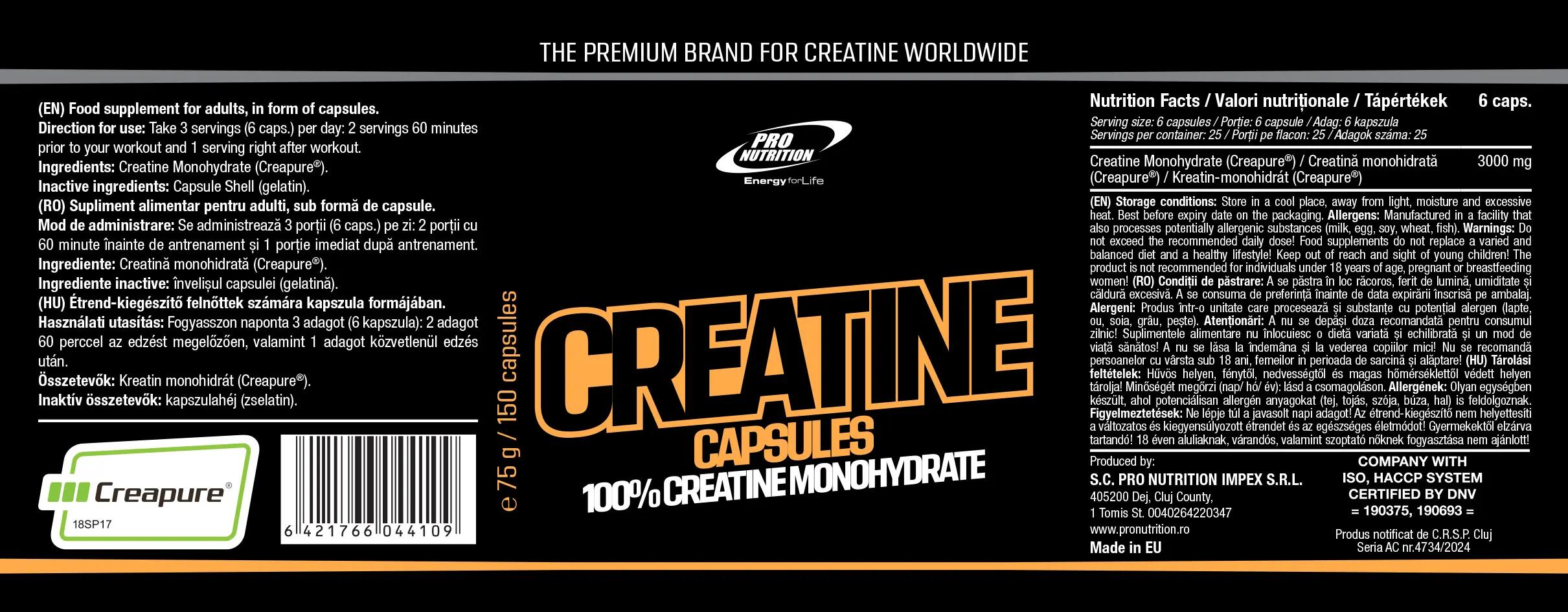 Creatină (Creapure®) 150 capsule 4/4