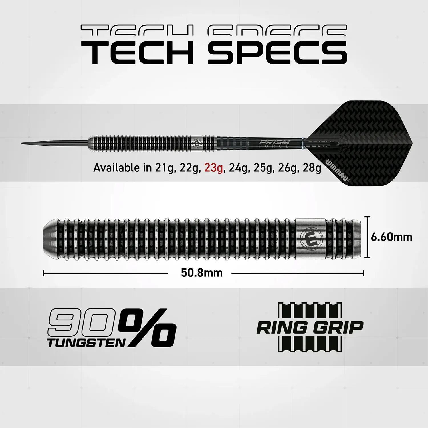 Dart szett Winmau steel BLACK OUT 90% wolfram 5/5