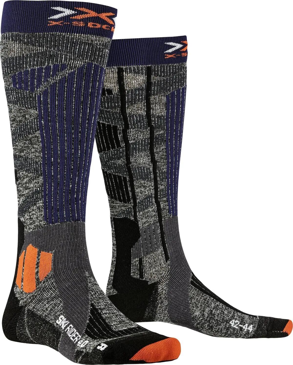 Chaussettes de ski X-Socks Ski Rider 4.0 Gris/Bleu 4/5