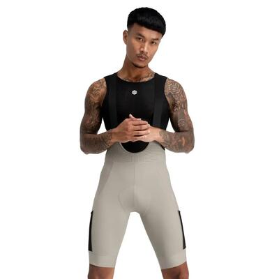 Salopette da ciclismo gravel a gamba corta da uomo Rocket Beige