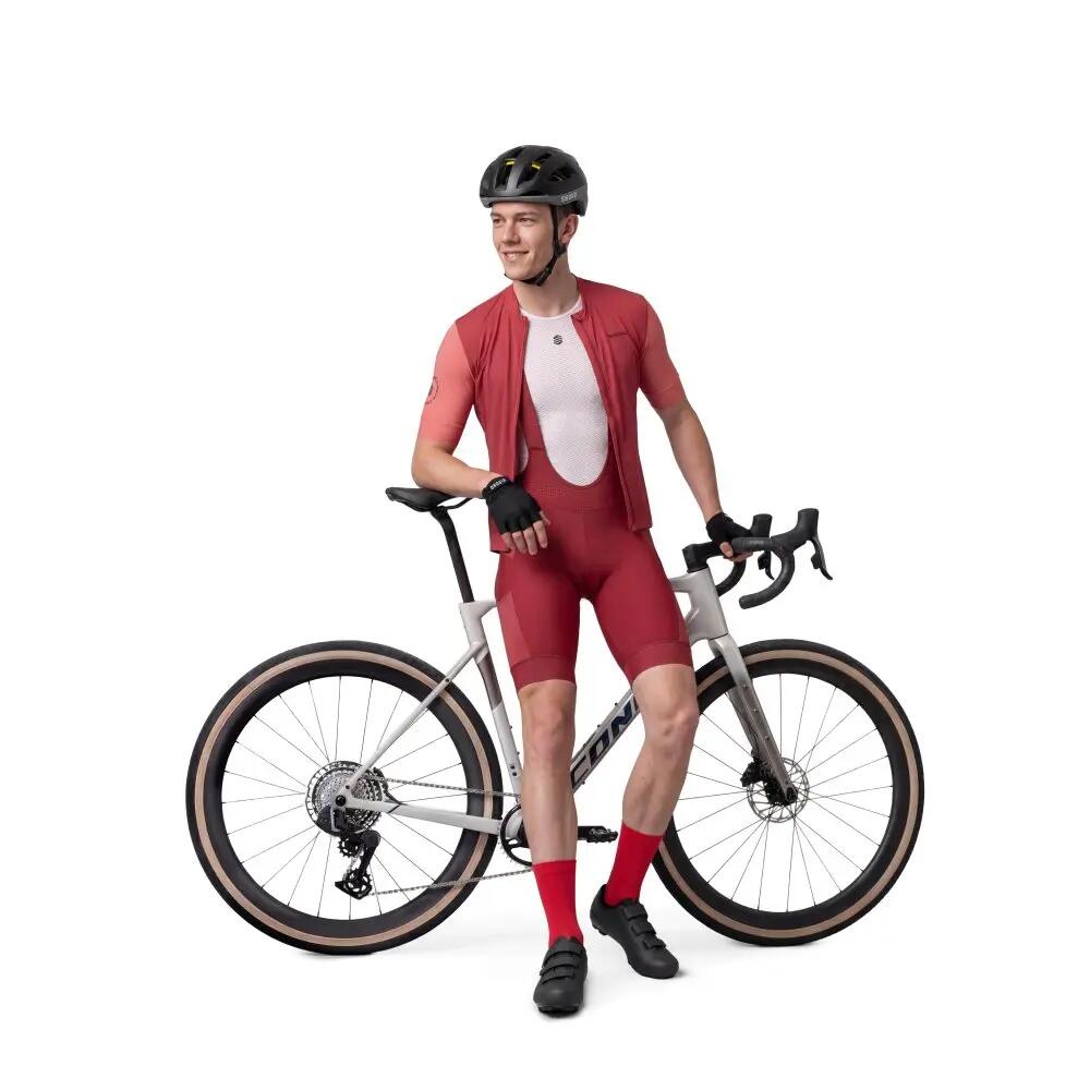 Męskie spodenki rowerowe gravel Kolarstwo Siroko Rocket Red 3/8