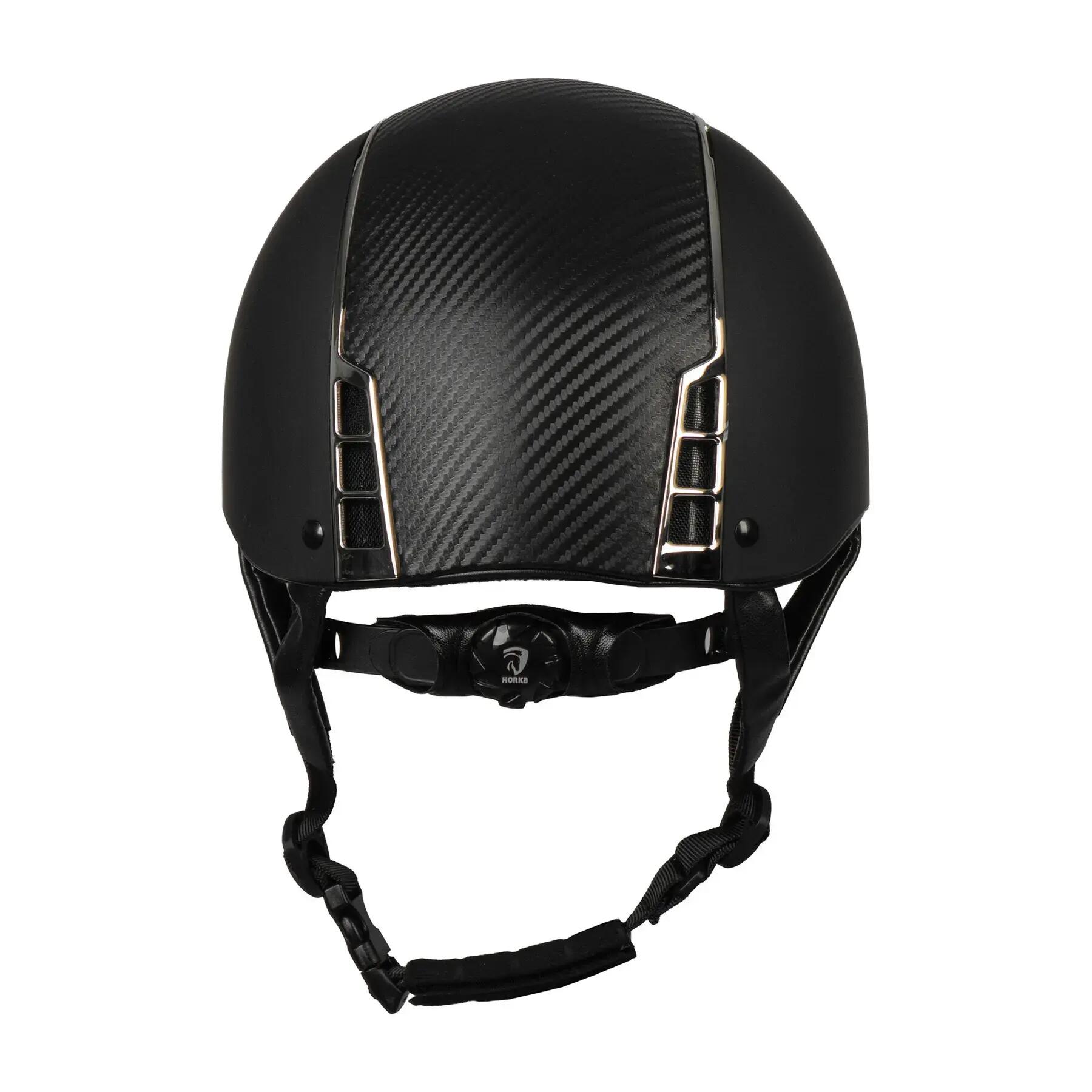 Horka Paardrijcap Sparrow - Zwart / Zilver Carbon 4/4