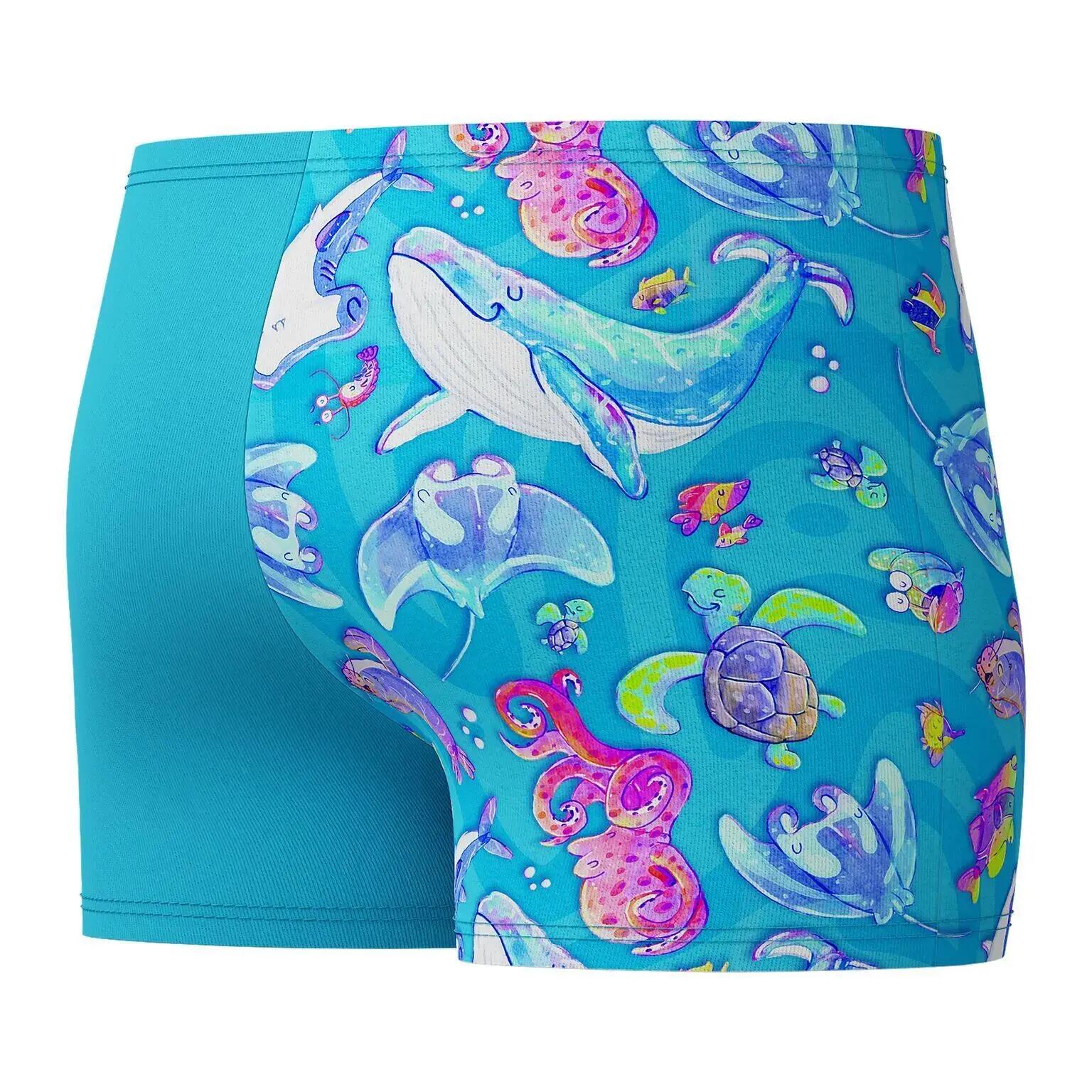 Aquashort - Natación - Niño - Estampado marino - Azul 3/5