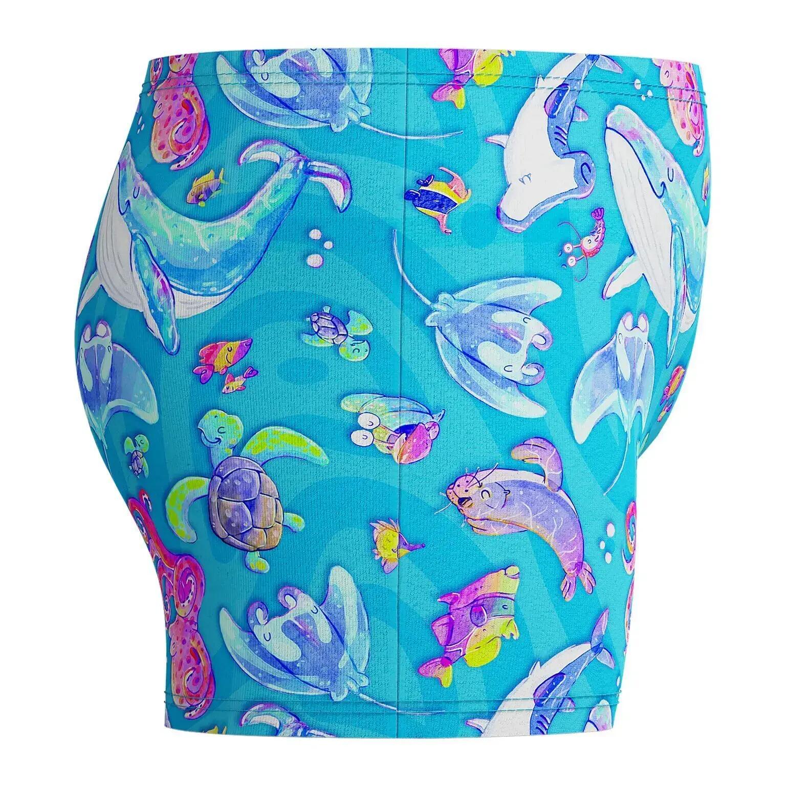 Aquashort - Natación - Niño - Estampado marino - Azul 2/5