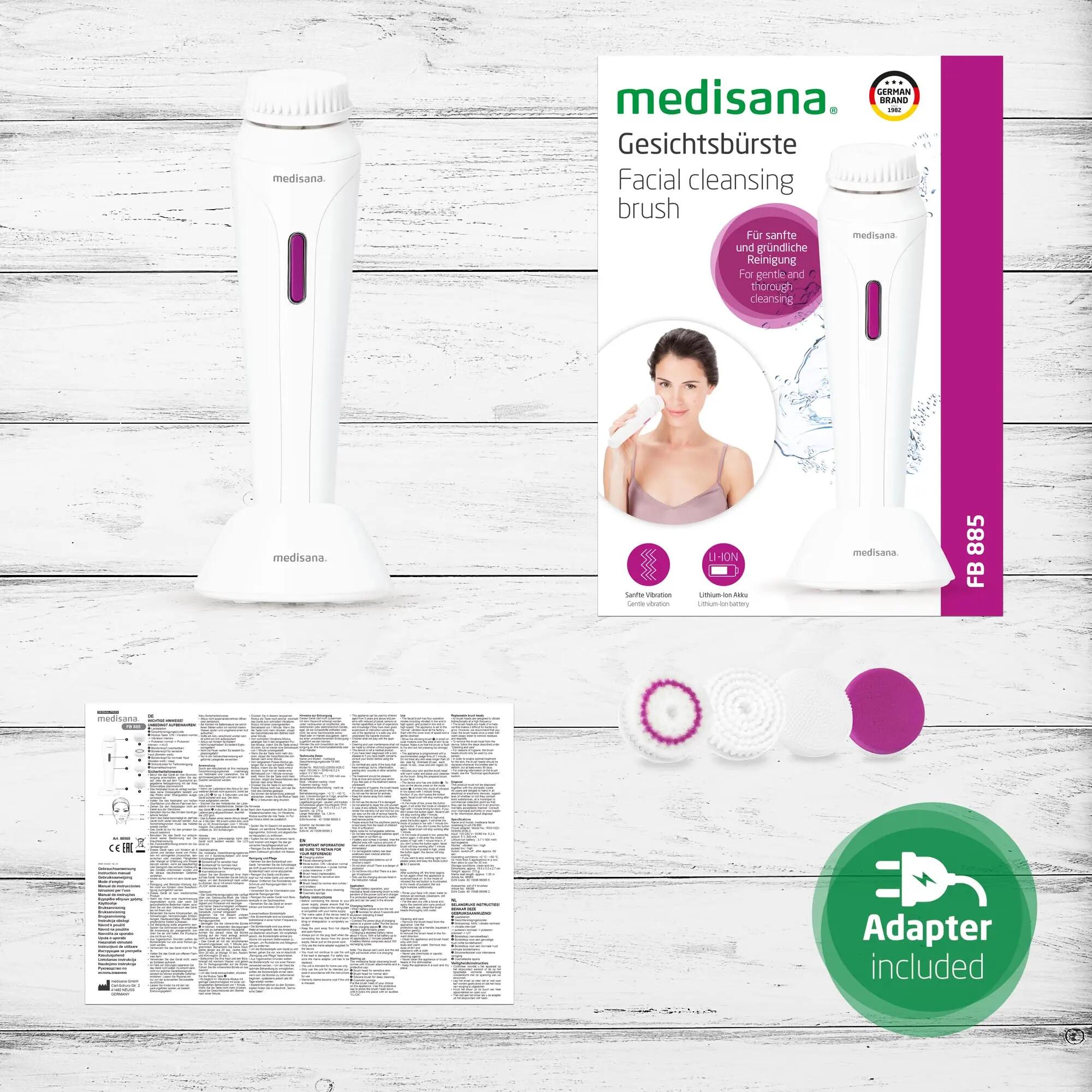 Cepillo limpiador facial FB 885 recargable resistente al agua 6/6