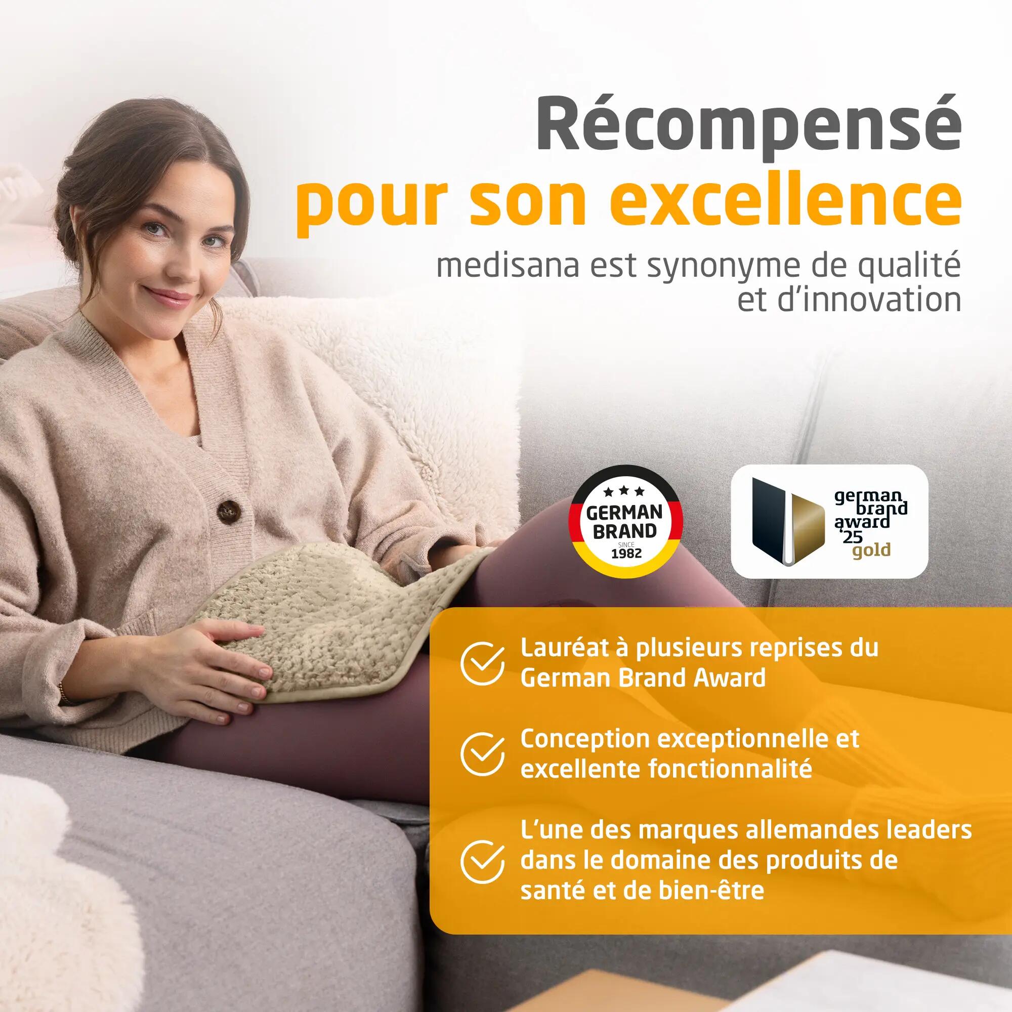 medisana HP 519 Coussin chauffant 4 niveaux, Coral Fleece doux 6/6