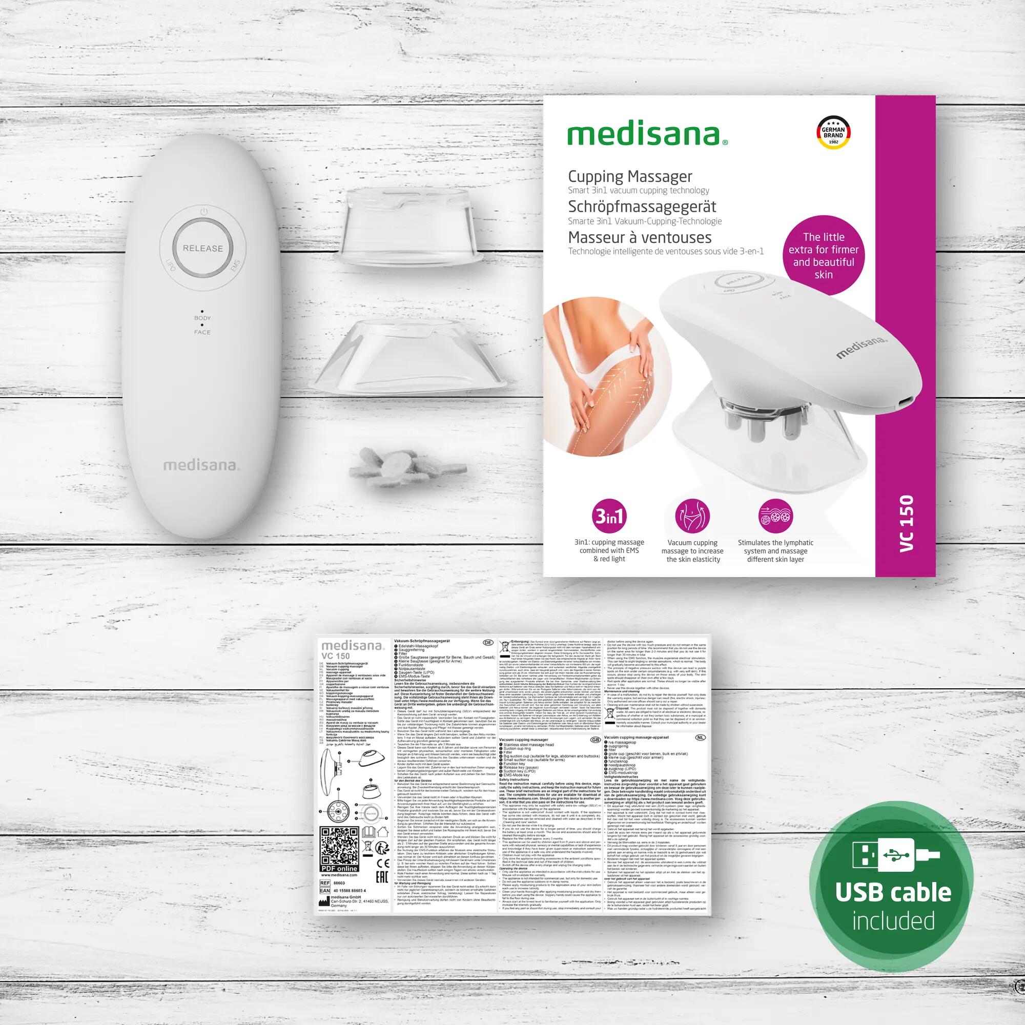 medisana VC 150 — Technologie 3-en-1 (Cupping+EMS) et lumière rouge 630 nm 6/6