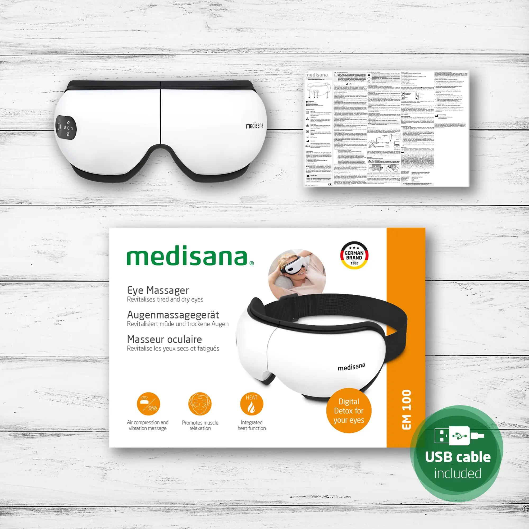 medisana EM 100 masseur oculaire chauffant Bluetooth sans fil 5/5
