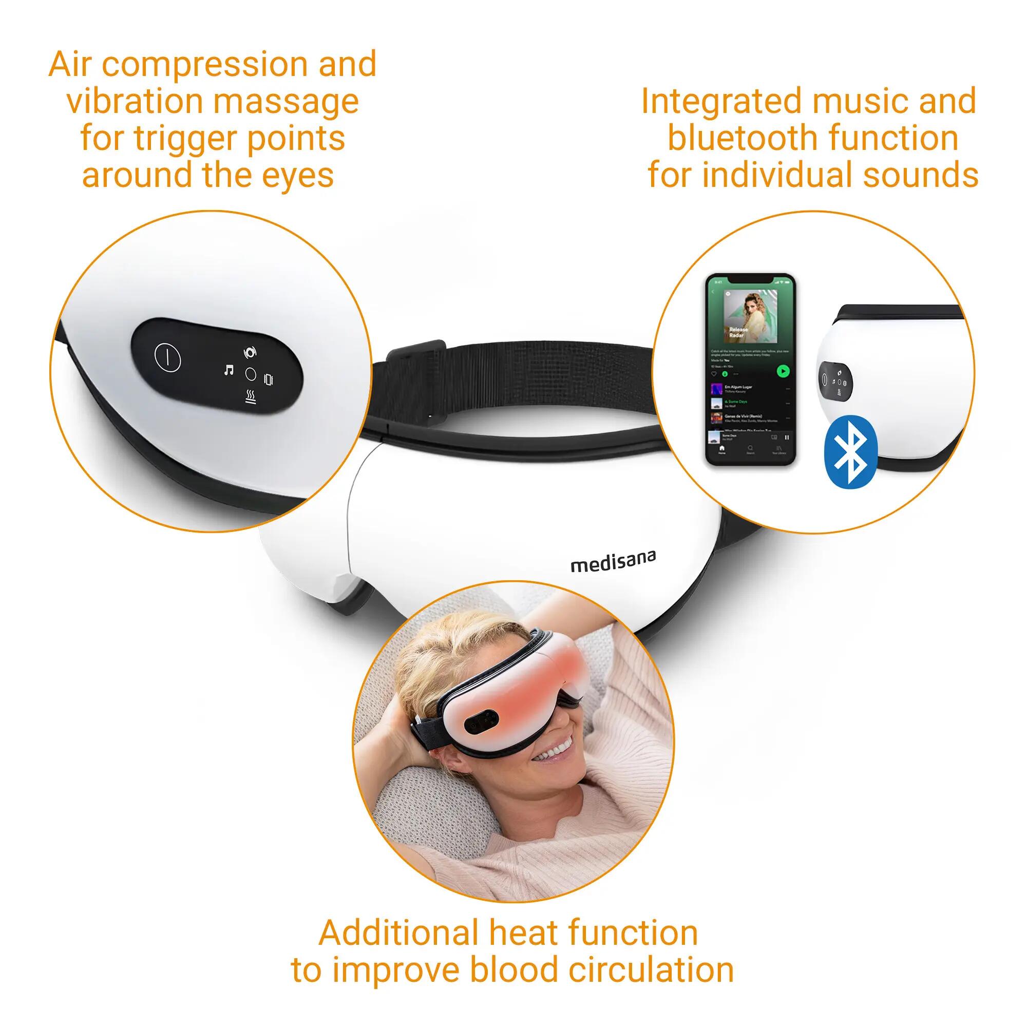 medisana EM 100 masseur oculaire chauffant Bluetooth sans fil 4/5