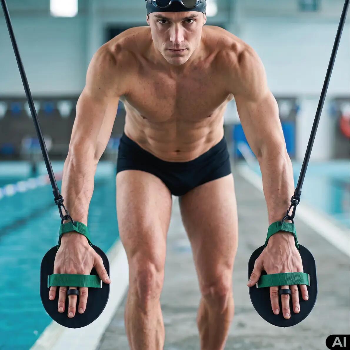 Guma na ląd z wiosełkami trening Aqua-Sport Powerstrech Paddles Resistance 3/8