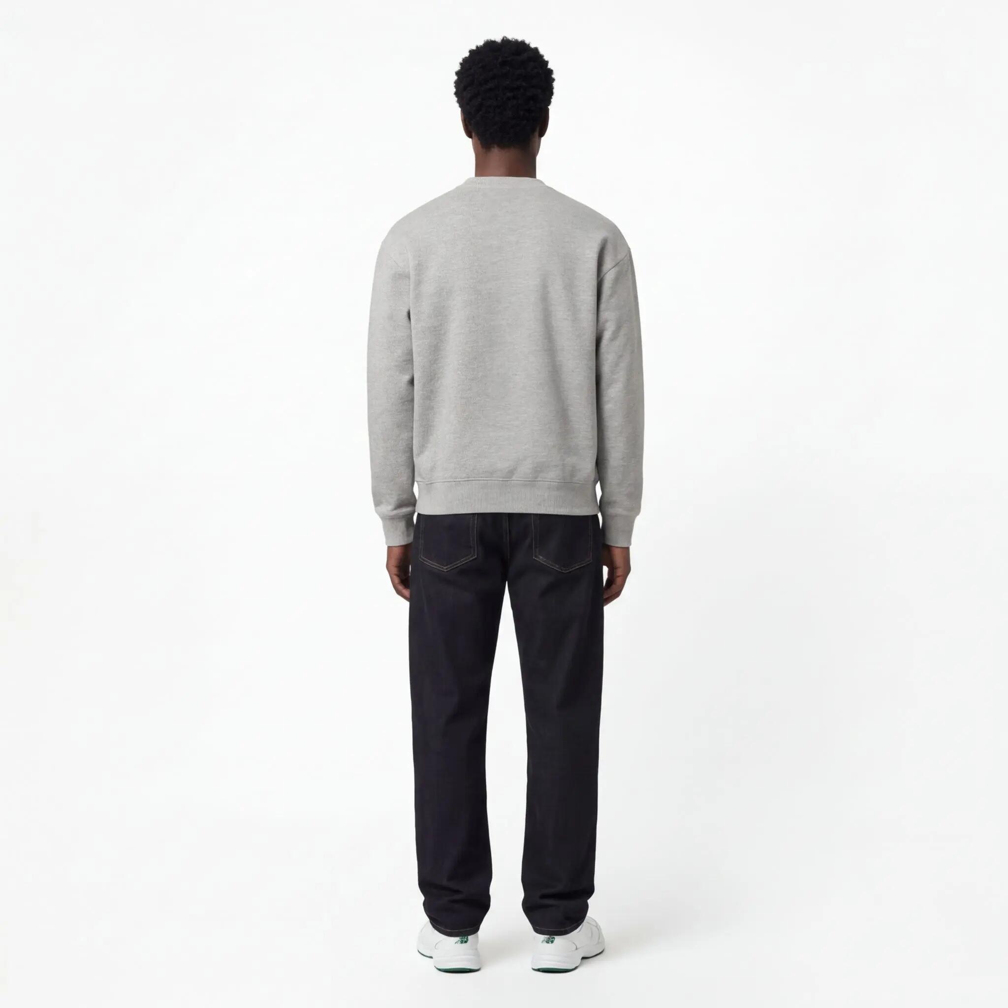 Sweater unisexe vélo casual coupe ample gris 6/7