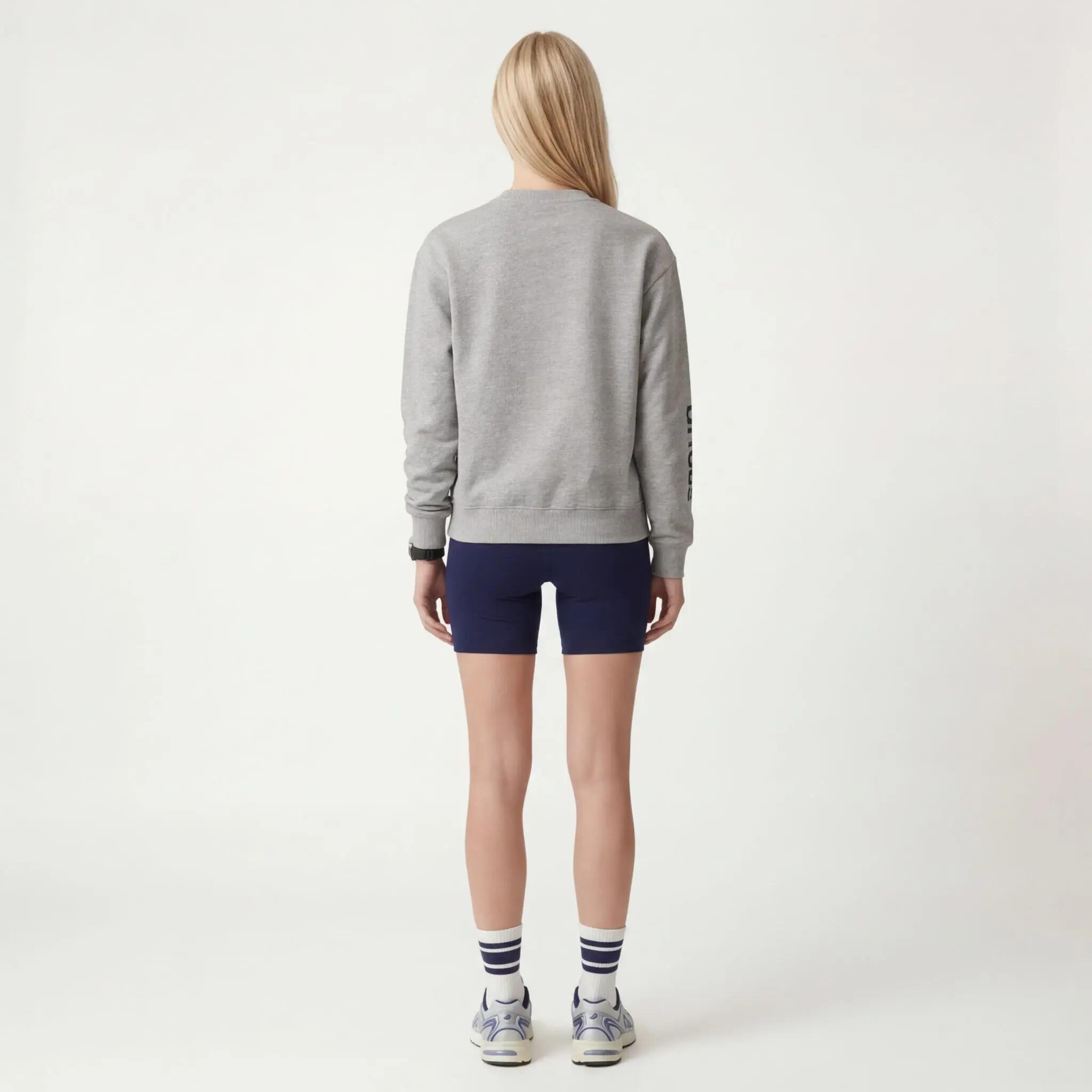 Sweater unisexe vélo casual coupe ample gris 4/7