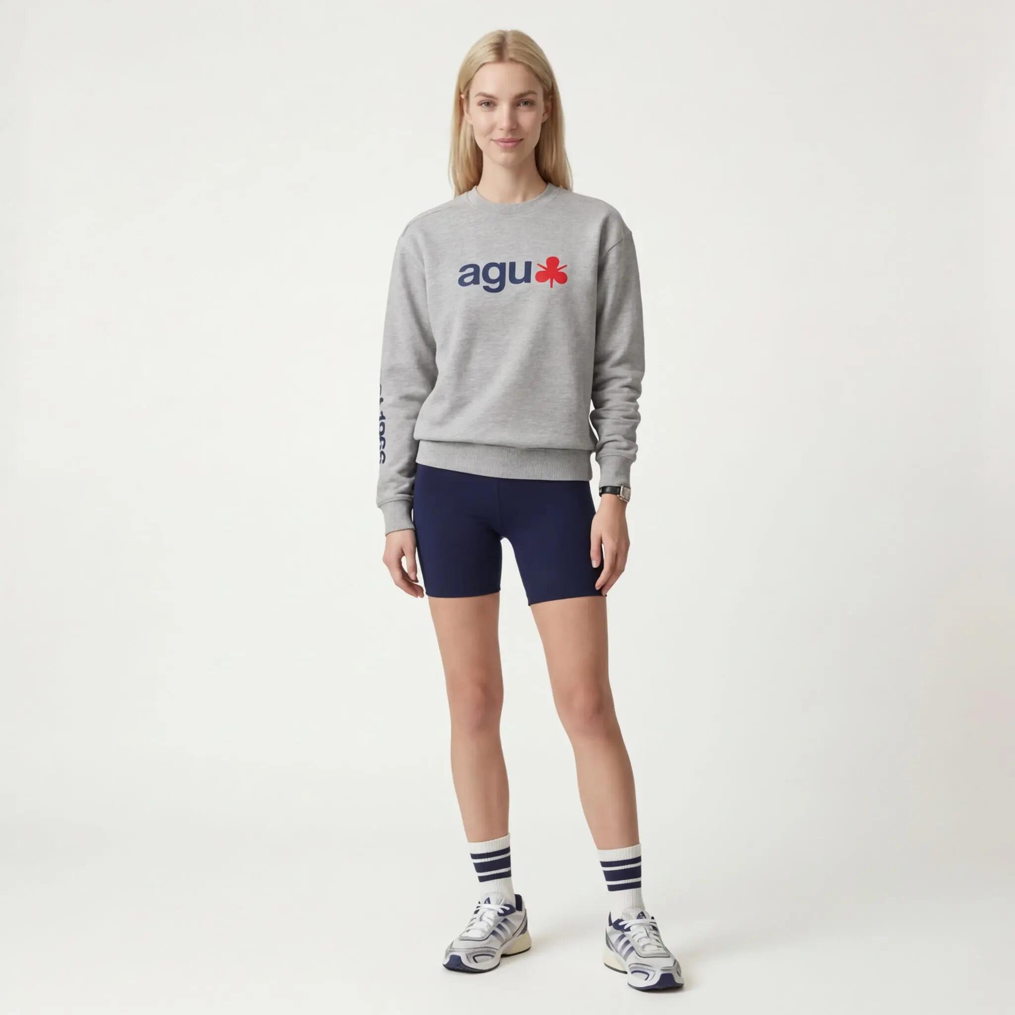 Sweater unisexe vélo casual coupe ample gris 3/7