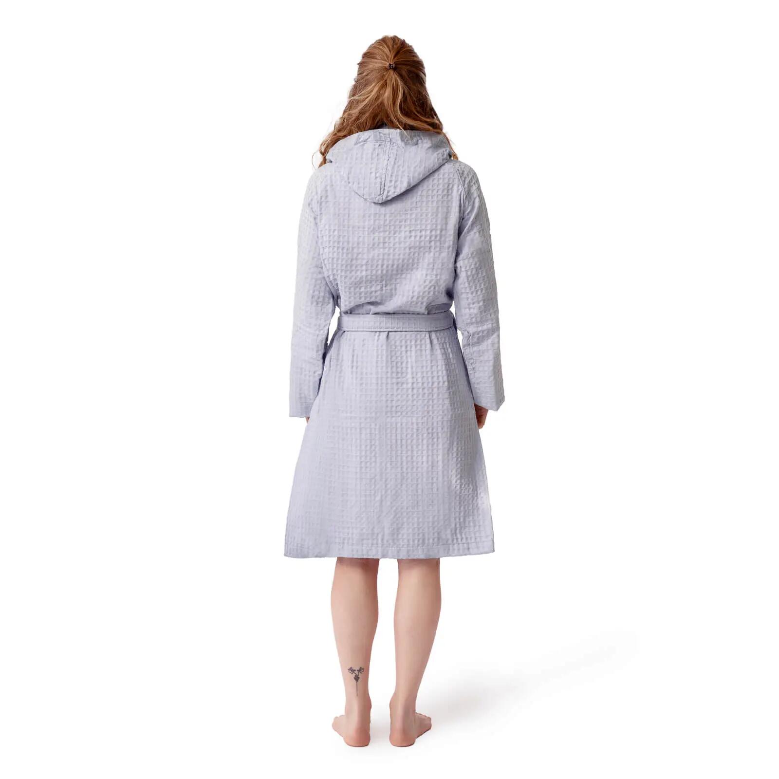 Femme Natation Peignoir nid d'abeille 100 % coton - Bleu clair - L 3/6