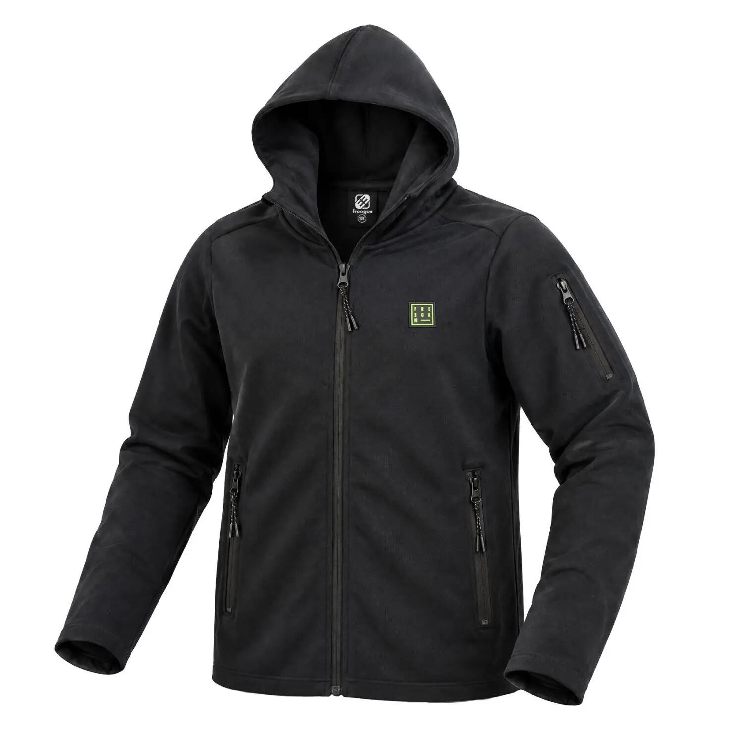 Sweat sport zippé à capuche junior en interlock et patch rubber Clyde 1/3