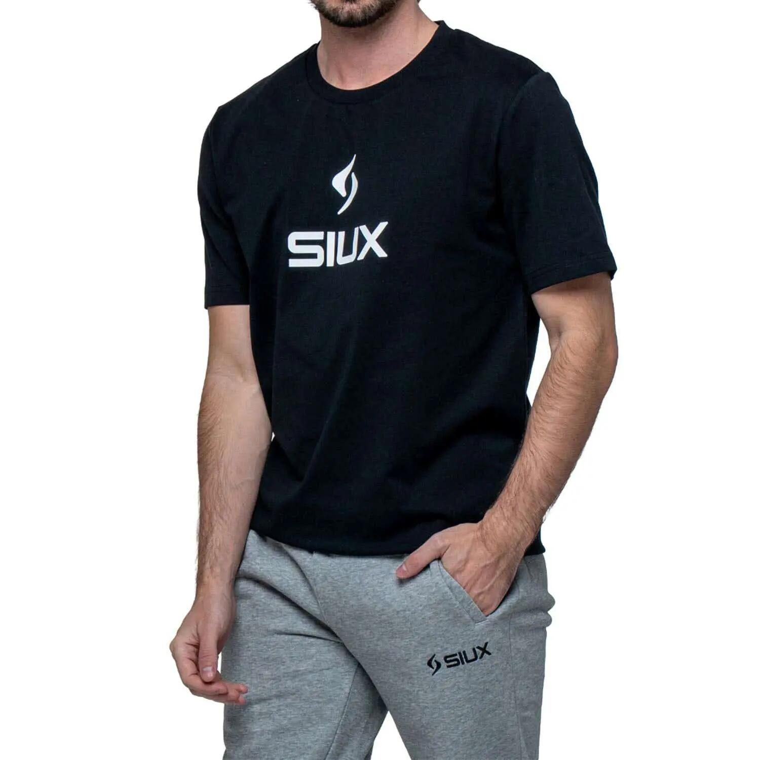 SIUX Basic 26 Negra | Camiseta de algodón hombre cómoda, ligera y transpirable 7/7