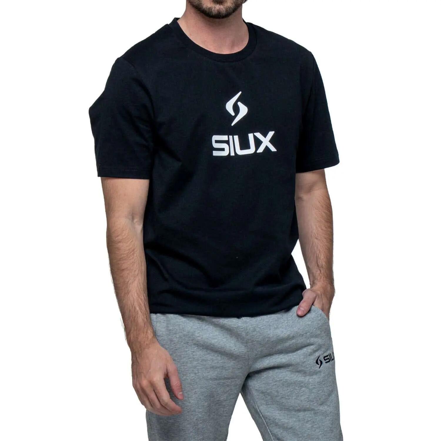 SIUX Basic 26 Negra | Camiseta de algodón hombre cómoda, ligera y transpirable 6/7