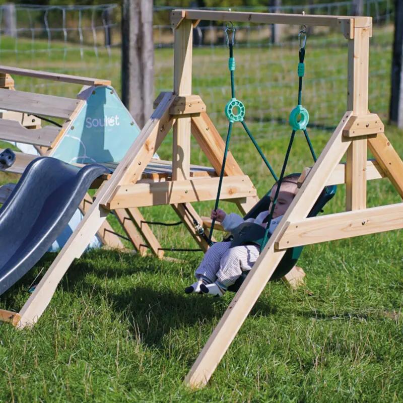 Aire de jeux en bois premier âge avec balançoire bébé évolutive OLYMPE 5/5