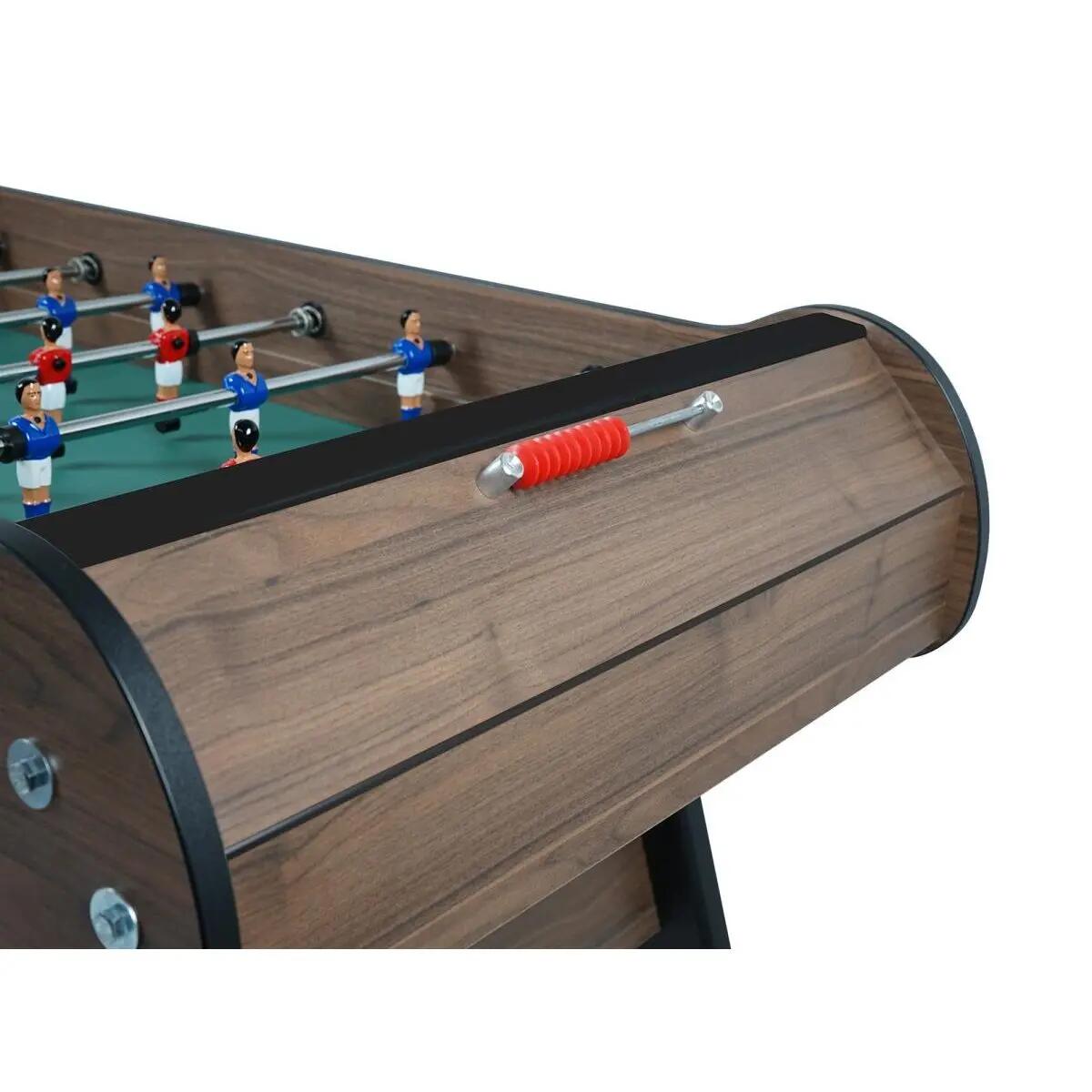 Biliardino - gioco - giocatori metallici, linoleum - finitura castagno 5/5