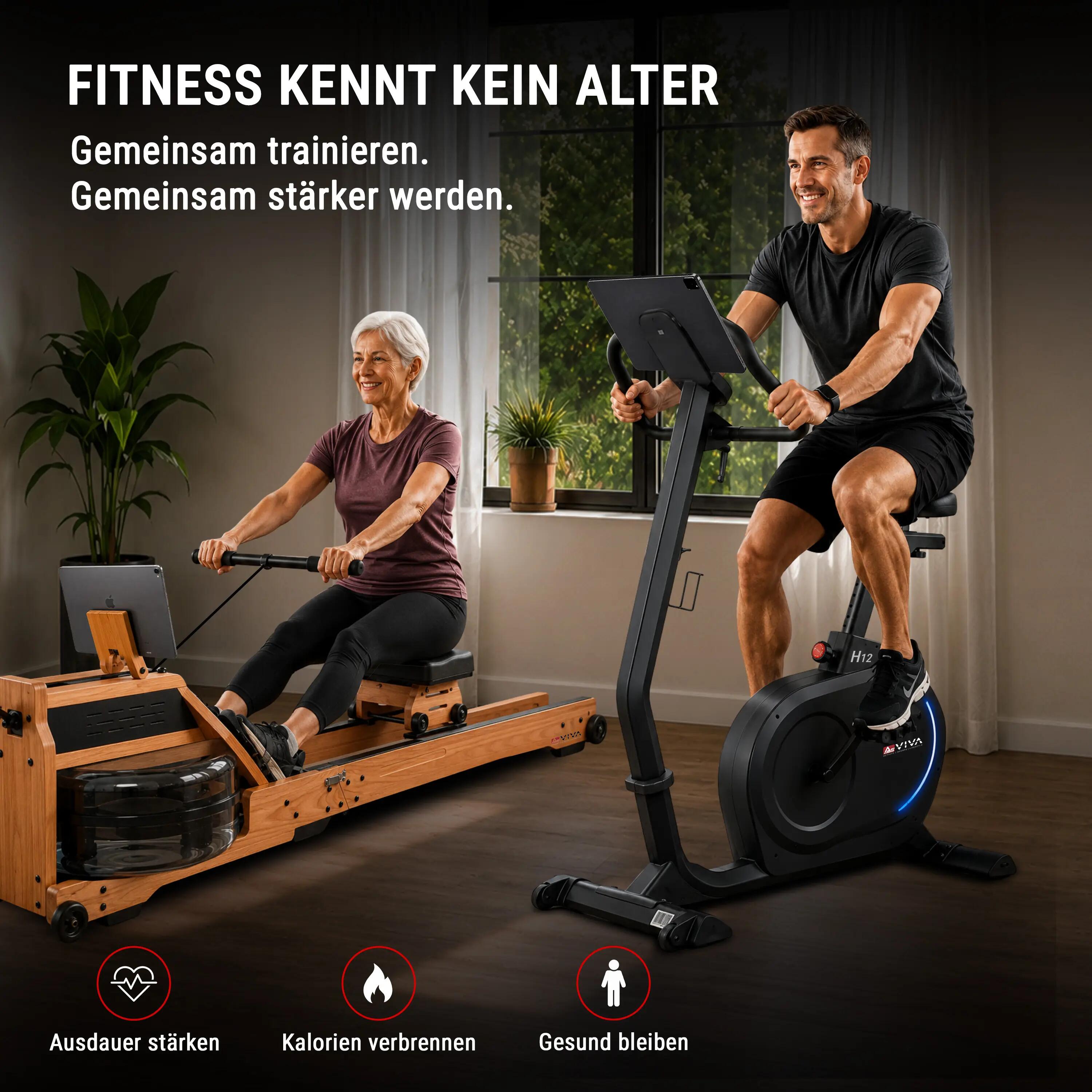 Ergometer Heimtrainer Tiefeinsteiger, 10 cm Einstieg, 32 Stufen, Bluetooth, H12 9/11