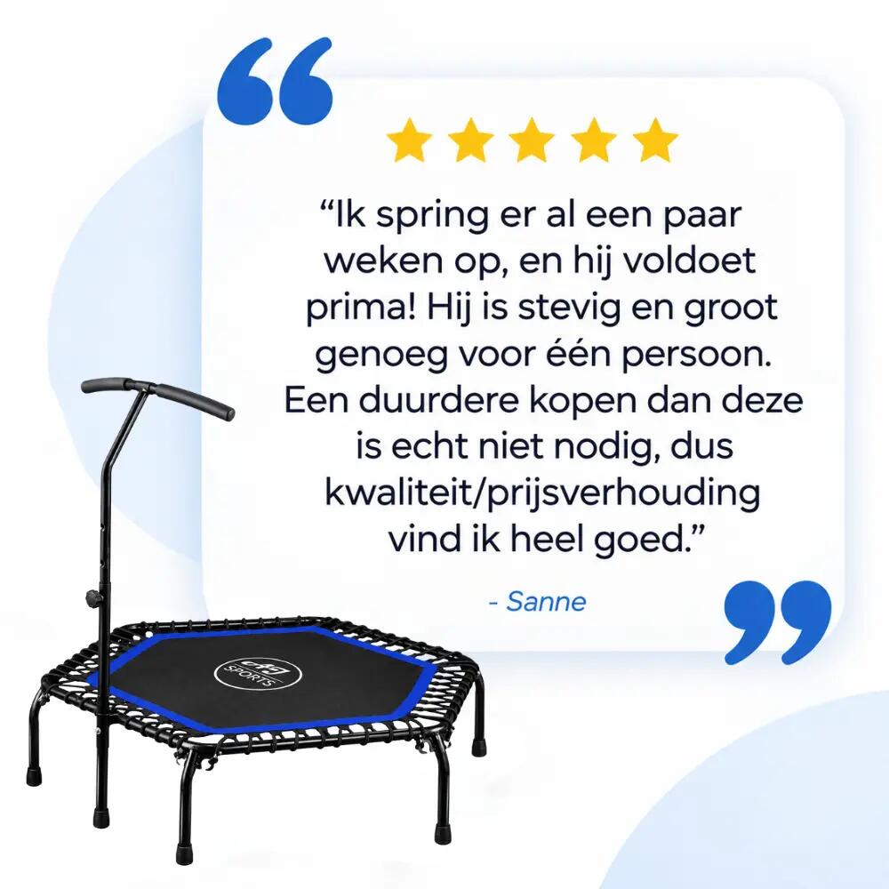 Fitness trampoline - Trampoline - Ø 105cm - Belastbaar tot 200kg 4/7