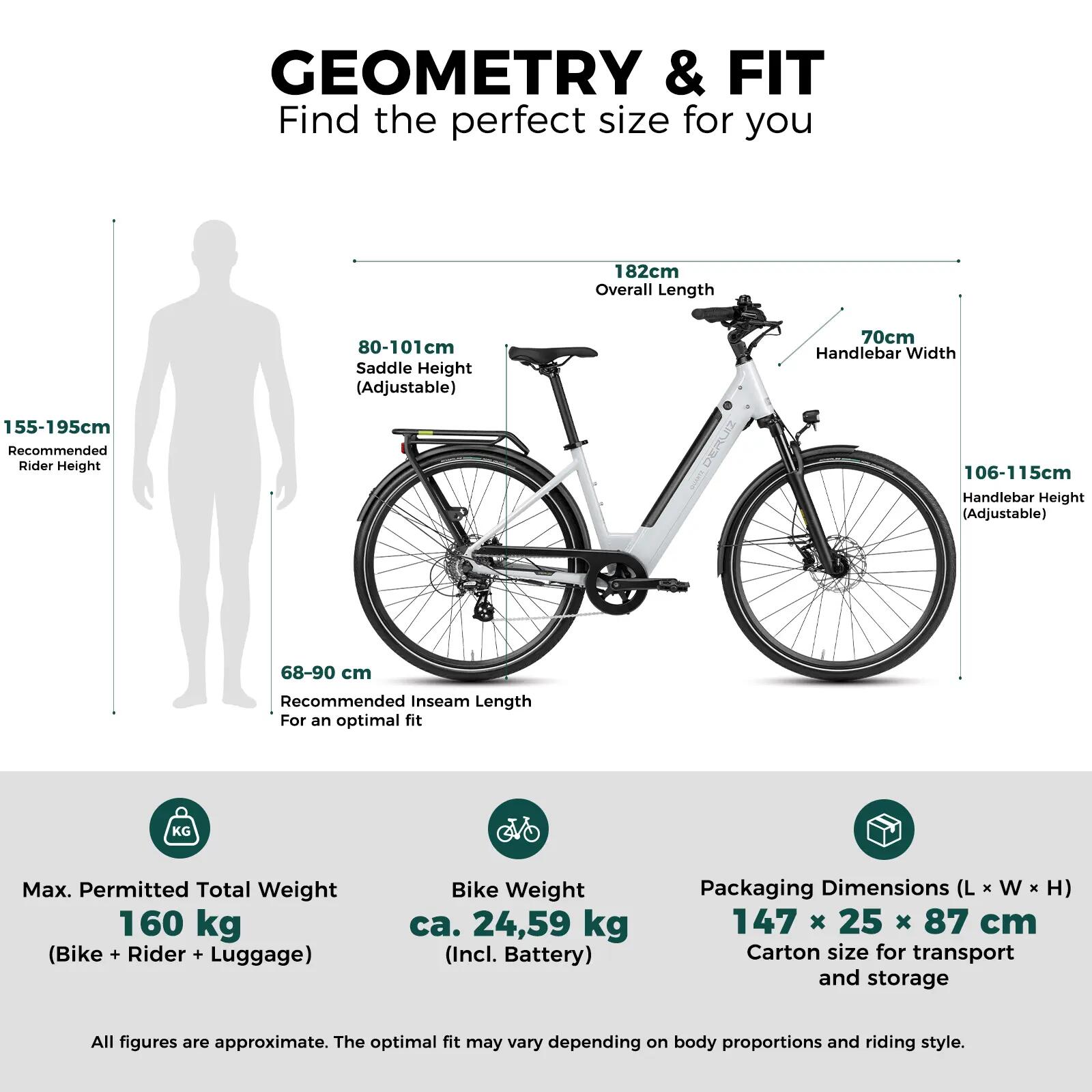 Quartz bicicletta elettrica 28" 250W sensore di coppia 644Wh autonomia 161 km 11/11