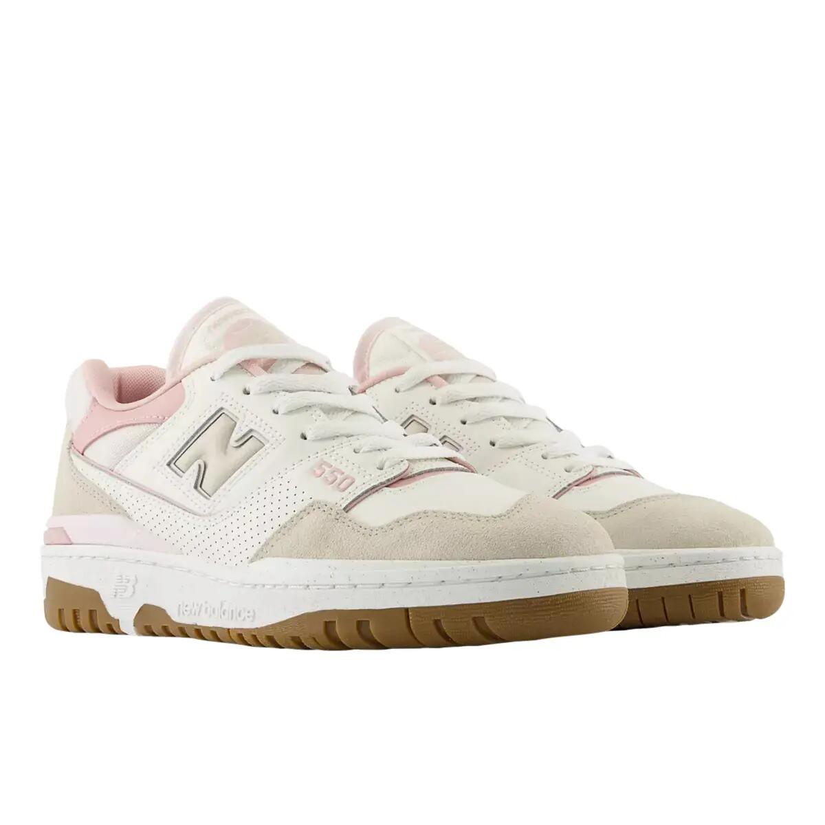 Sneakers New Balance 550 blanc et rose pour femme 4/6