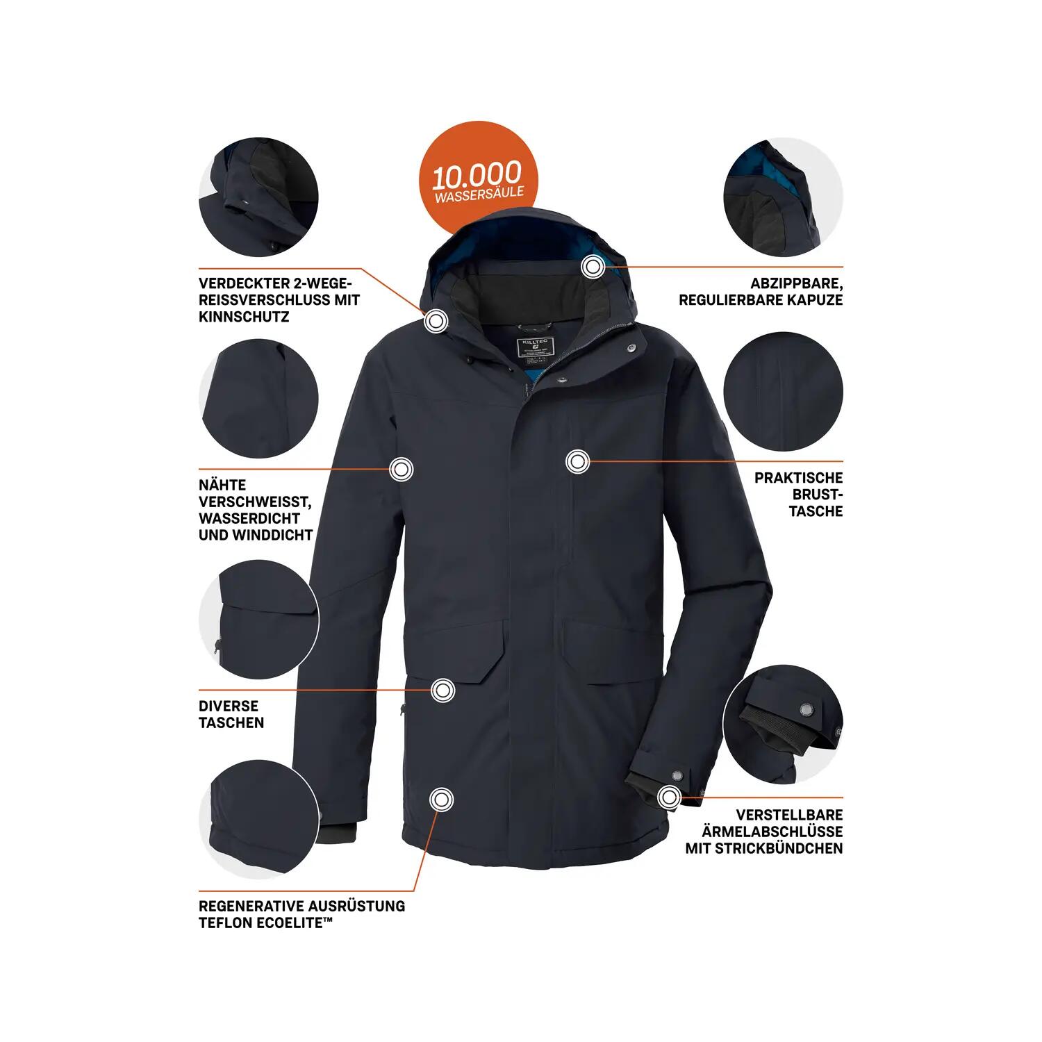 Kow 85 Parka Heren Parka Black Blue 5/7