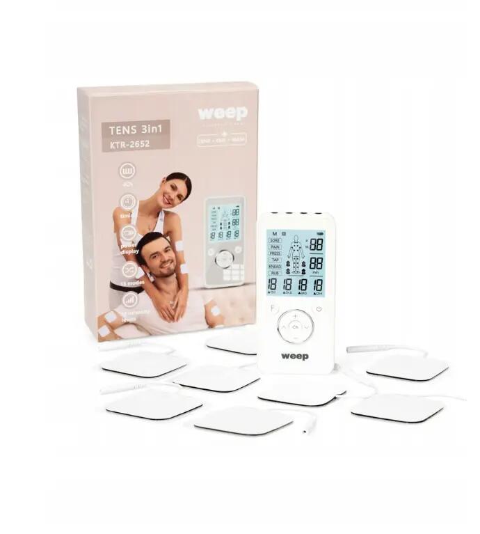 WEEP Muskelstimulator Massagegerät TENS EMS Reizstrom mit 8 Elektroden 7/13