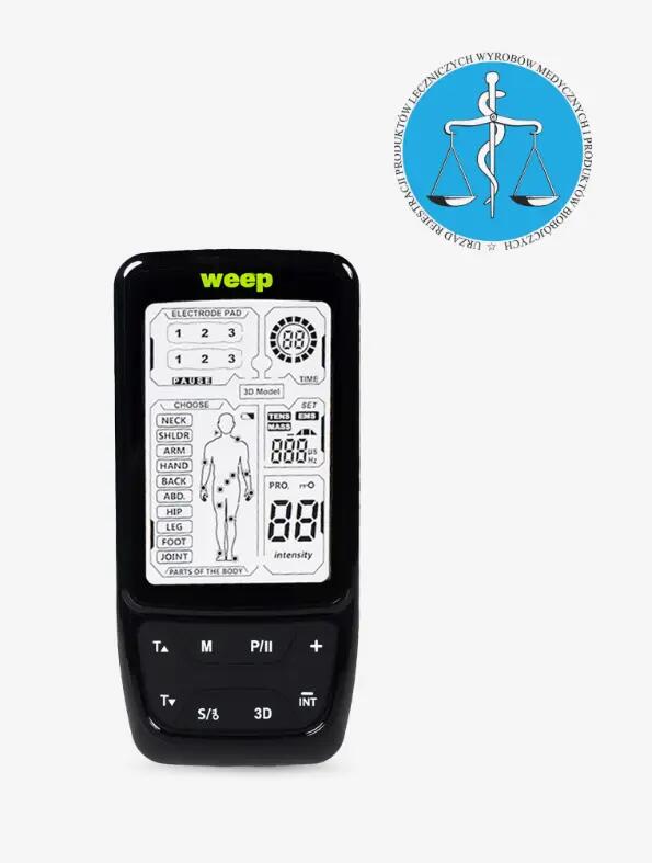 WEEP Elektrostimulator Muskeln und Nerven Massagegerät TENS EMS Reizstrom 6/13